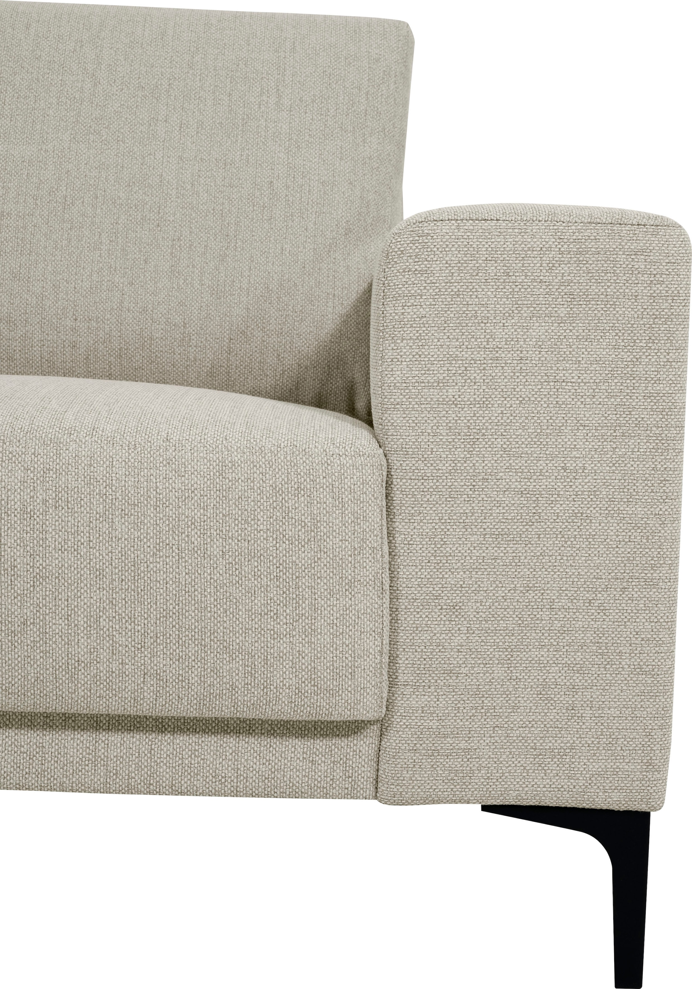Places of Style 2-Sitzer »Xander«, Breite 164 cm, Webstoff, Soft-Touch Chenille, schwarze Metallfüße