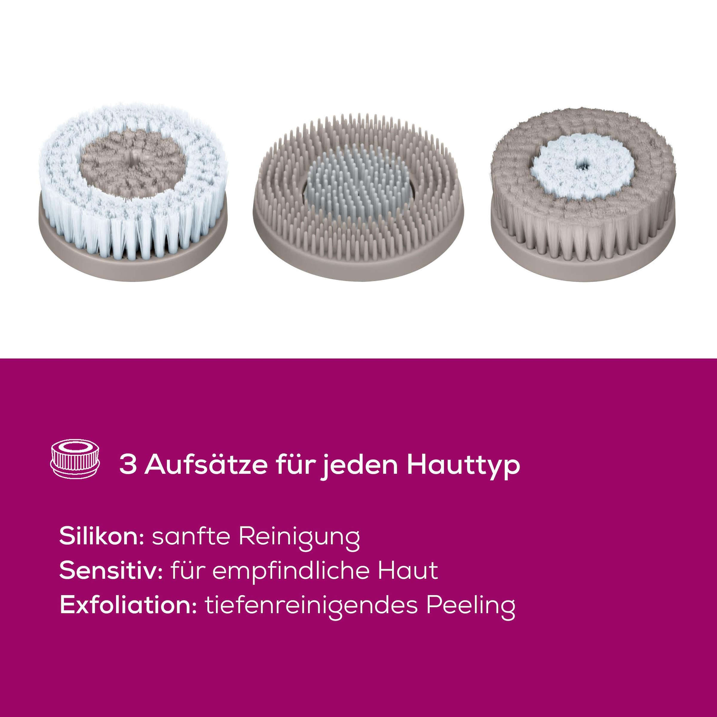 BEURER Elektrische Gesichtsreinigungsbürste »FC 59 Dual, für ein gepflegtes Hautbild« Mit 3 Bürstenaufsätzen für jeden Hauttypen & 2 Geschwindigkeitsstufen