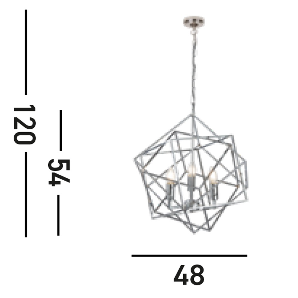Searchlight Hängeleuchte »Hängeleuchte Cube, 3-flammig«, 3 flammig, Leuchtmittel E14 | ohne Leuchtmittel, Minimalistisches Ambiente