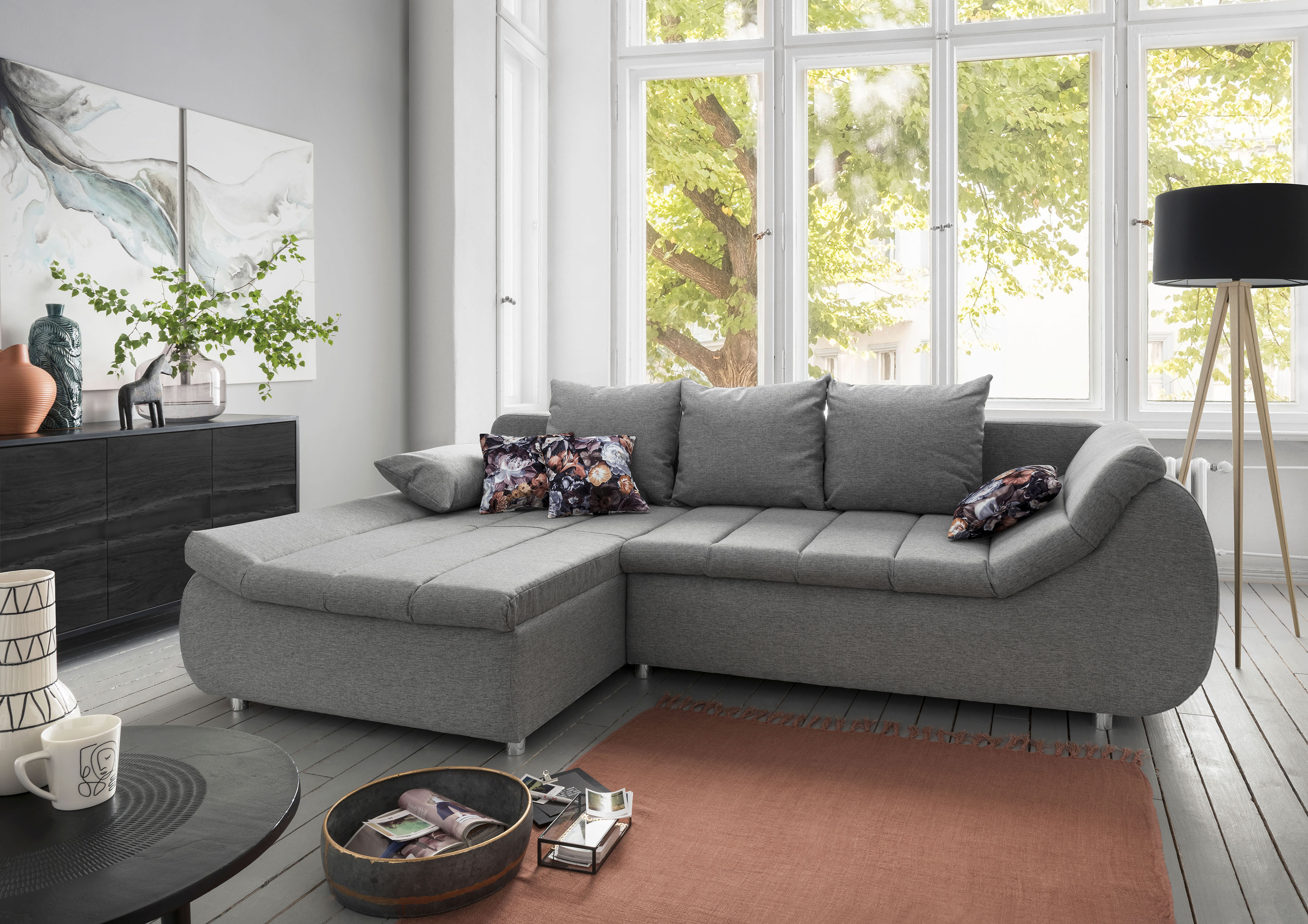Home affaire Ecksofa "Imola elegant, Breite 270cm, moderne Sitzsteppung, bequem, L-Form" auch mit Bettfunktion und Bettkasten