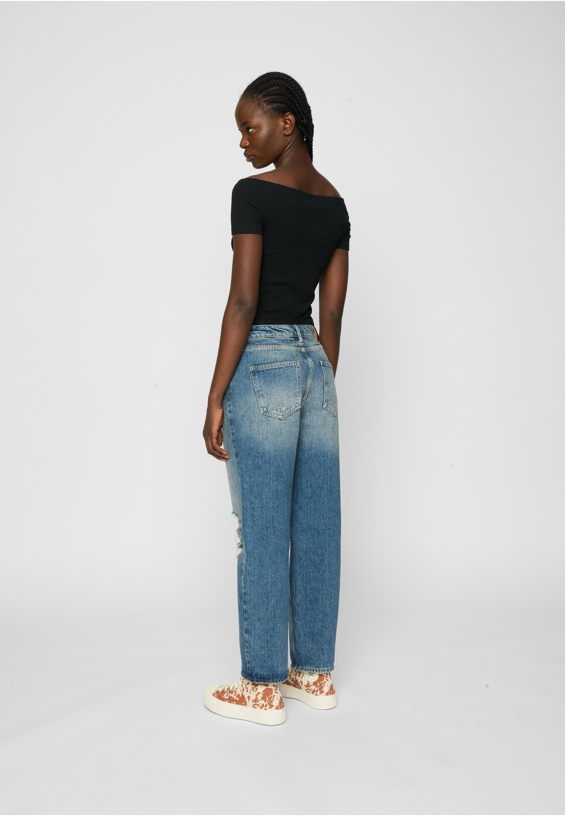 URBAN CLASSICS T-Shirt »Urban Classics Ladies Organic Off Shoulder Rib Tee 2-Pack«, (1 tlg.)