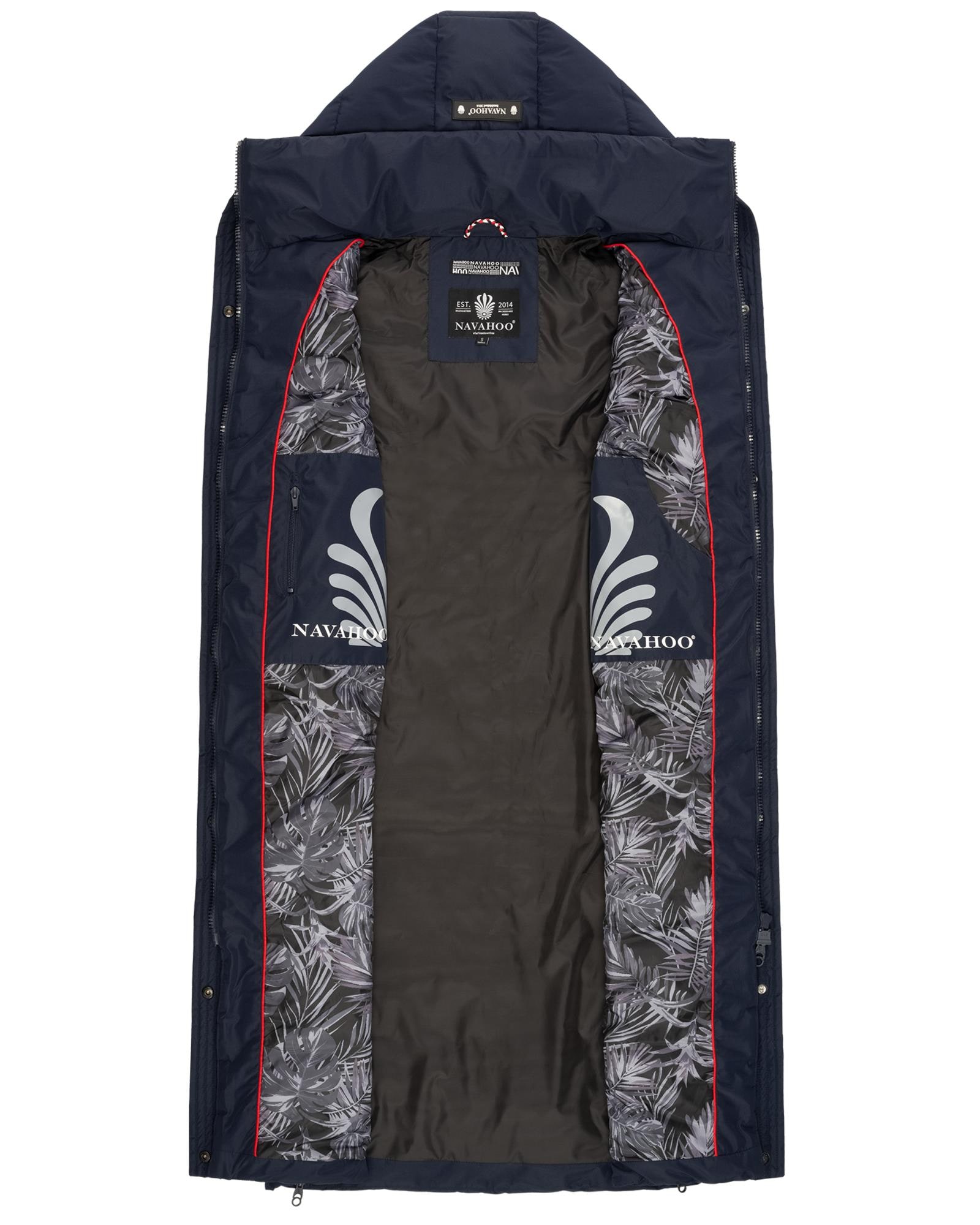 Navahoo Steppweste »Brezelchen«, Warme, lange Damen Outdoor-Weste mit Kapuze