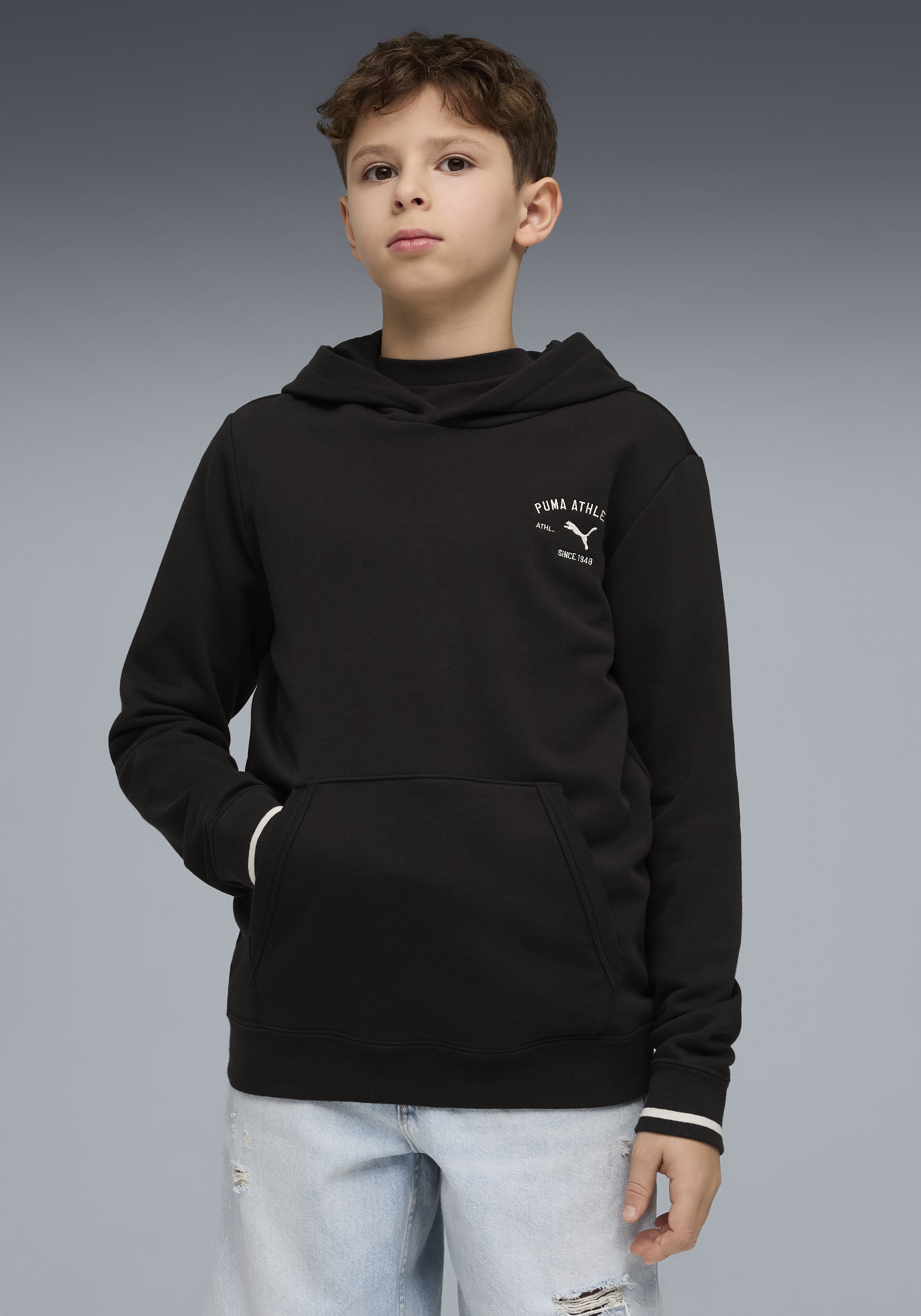 PUMA Kapuzensweatshirt "CLASS GRAPHIC HOODIE TR B", für Jugendliche, mit Kapuze, Regular Fit, mit Kängurutasche