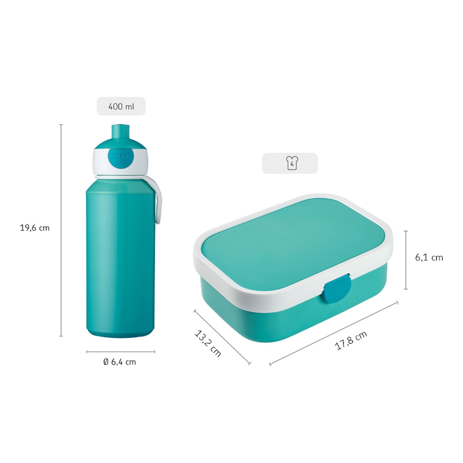 Mepal Lunchbox »Lunchset Campus 400 ml + 700 ml 2er Set«, (2 tlg.)