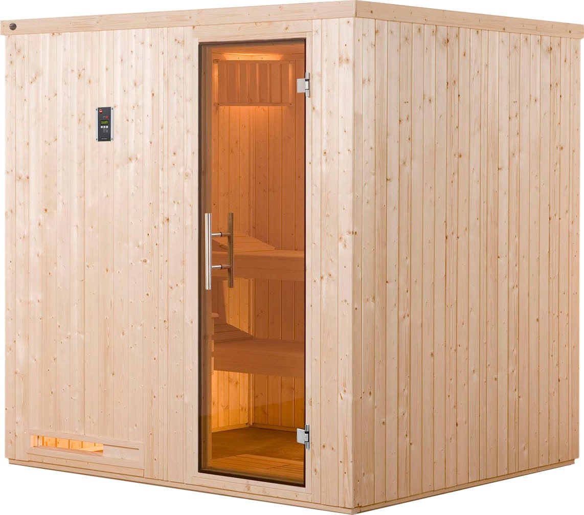 Sauna »Halmstad«, (Set), 7,5 kW-Ofen mit digitaler Steuerung
