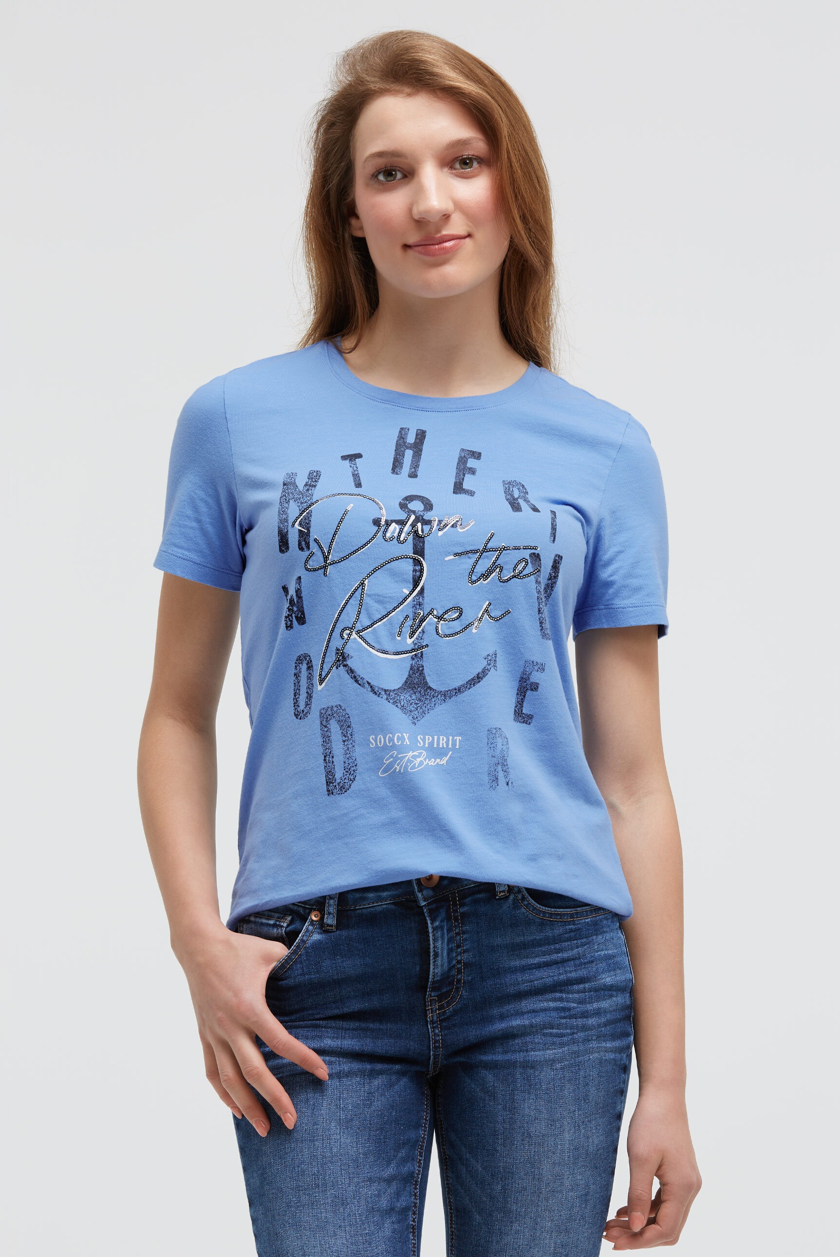 SOCCX Rundhalsshirt mit Baumwolle