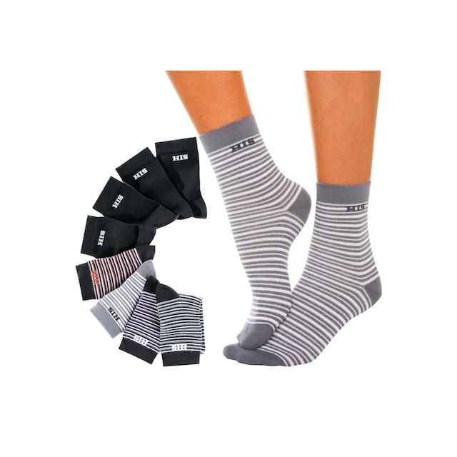 H.I.S Socken, (Set, 8 Paar), geringelt und unifarben ▷ für | BAUR