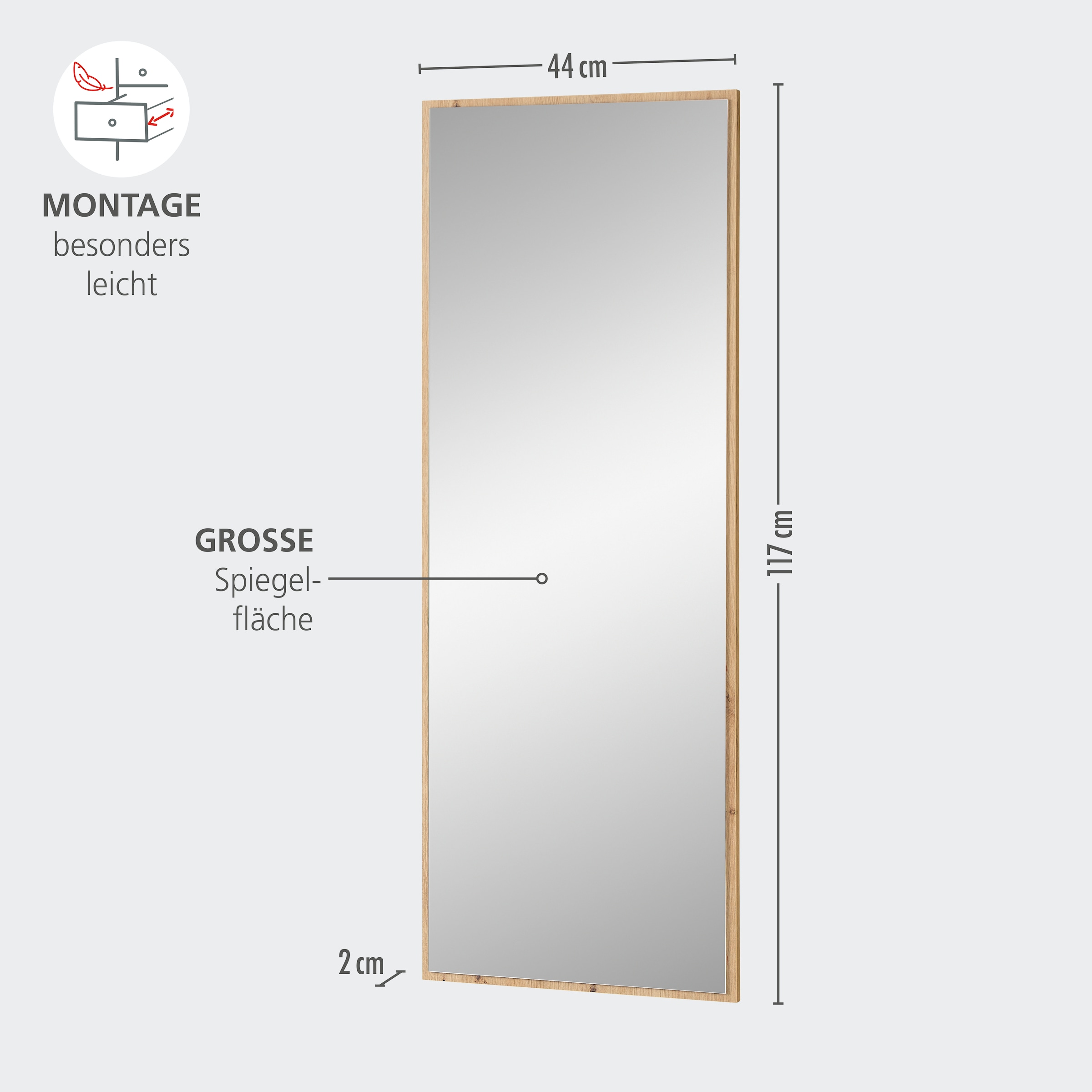 Innostyle Garderoben-Set »Bari Garderobenprogarmm, BxHxT 206x202x38 cm«, (Set, 4 St.), Besteht aus 4 Typen