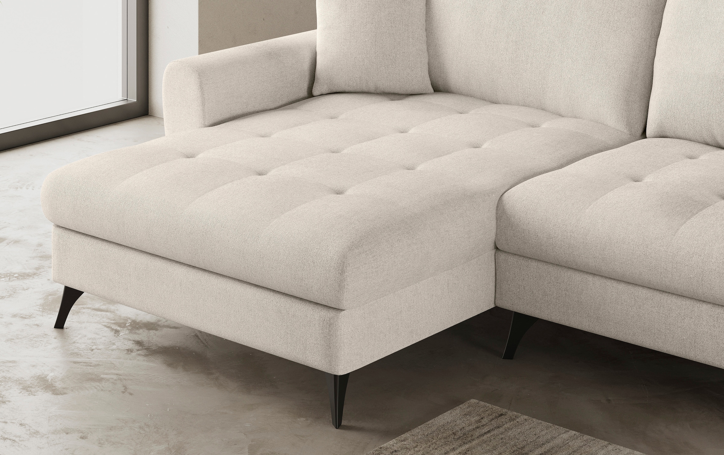 Mr. Couch Ecksofa »Blackburn II L-Form«, Wahlweise mit Kaltschaumpolsterung bis 140 kg belastbar