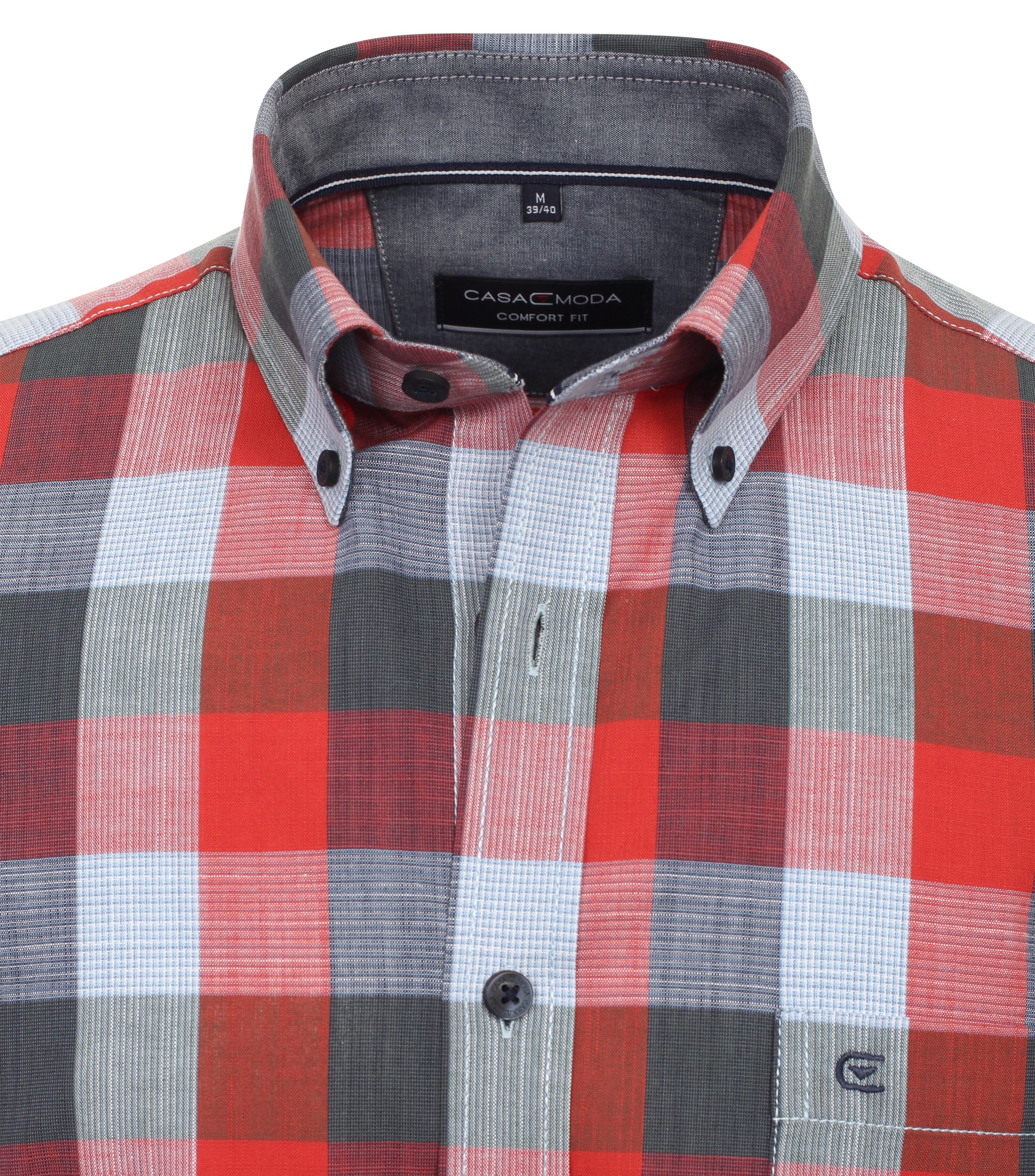 Thumbnail - CASAMODA Kurzarmhemd "CASAMODA Freizeithemd Kurzarm kariert"