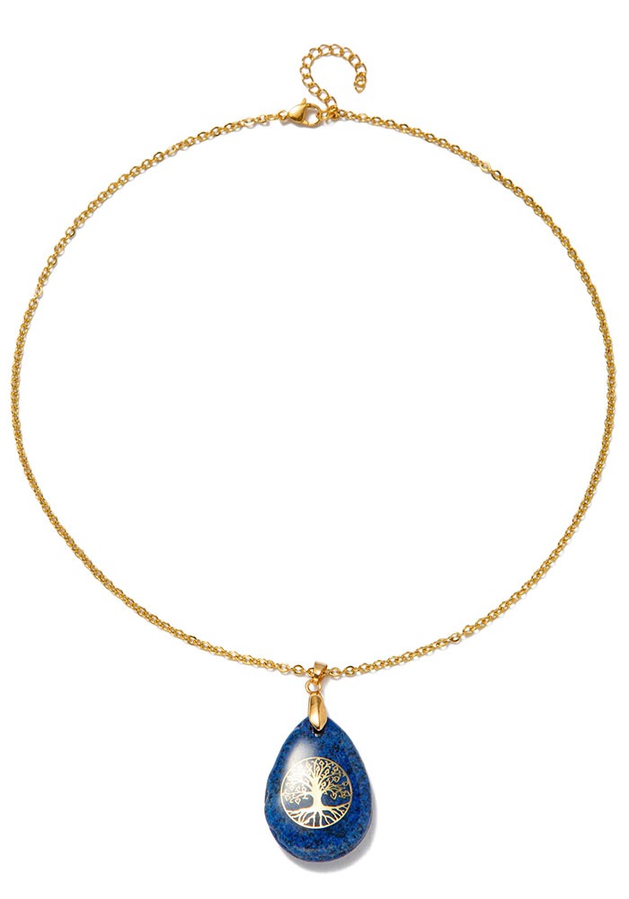 Firetti Kette mit Anhänger »Schmuck Geschenk Lebensbaum«, Made in Germany - mit Rosenquarz, Lapislazuli, Aventurin oder Amethyst