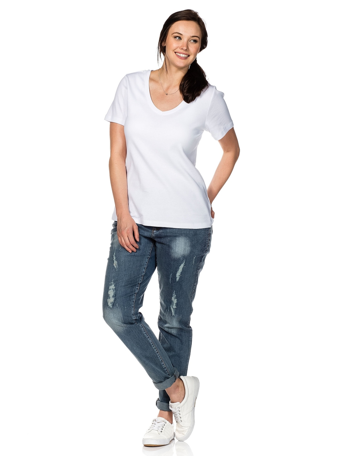 Sheego T-Shirt »Große Größen«, aus fein gerippter Qualität