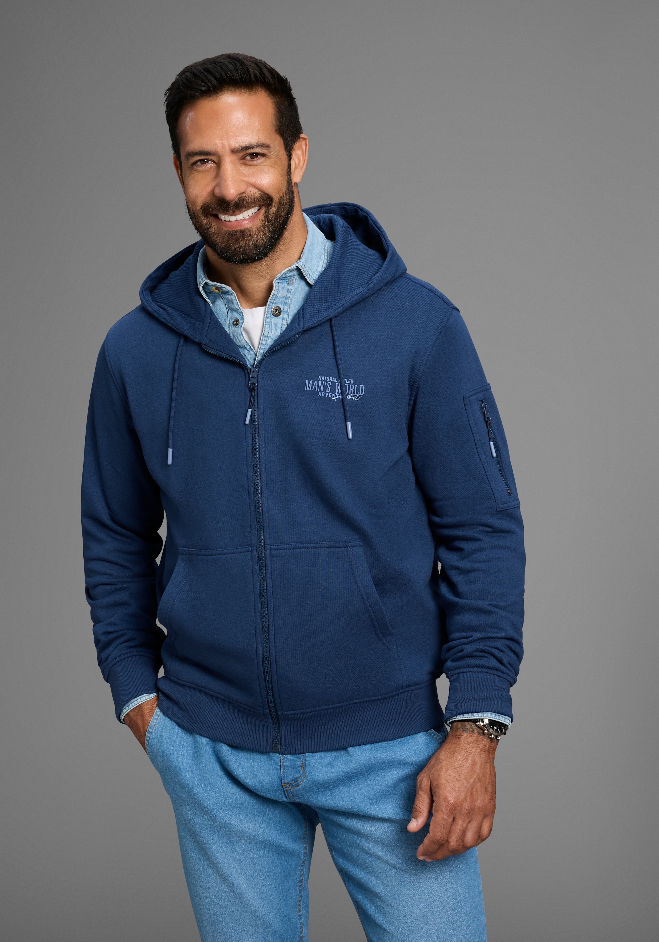 Mans World Kapuzensweatjacke günstig online kaufen