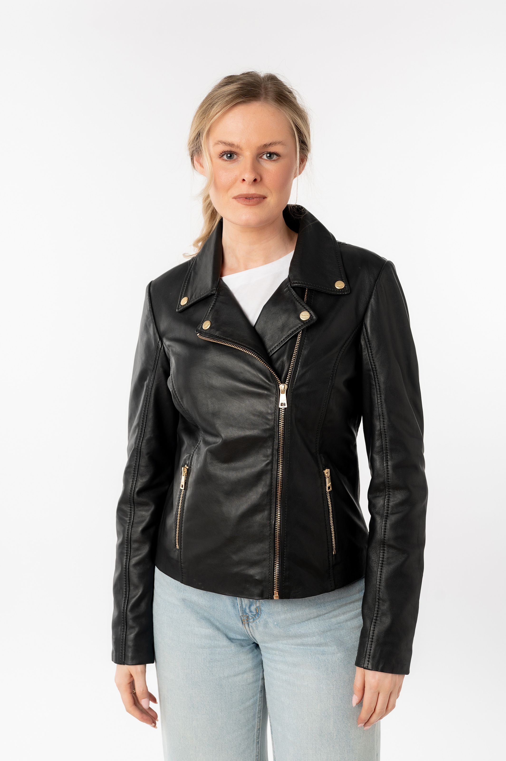 Mauritius Lederjacke "MWFylli", mit Knopfdetails, Reverskragen günstig online kaufen