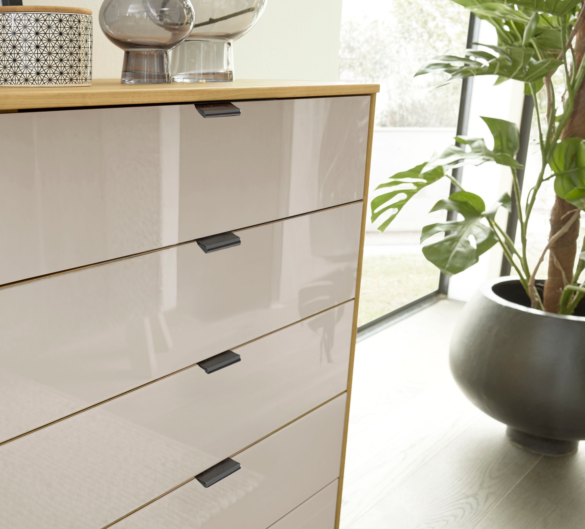 Thumbnail - WIEMANN Kombikommode "Cardiff Sideboard, Wäscheschrank, teilmassiv Erle, mit Schubladen" Kommode 120x86x43 cm, braun, mi...