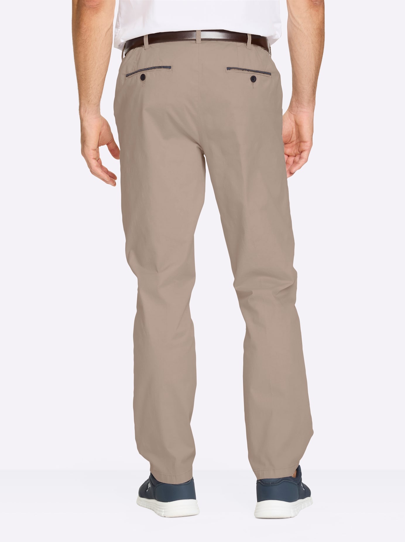 Webhose MARCO DONATI, Herren, Gr. 50, Normalgrößen, sesam, 98% Baumwolle, 2% Elasthan, unifarben, Hosen 2