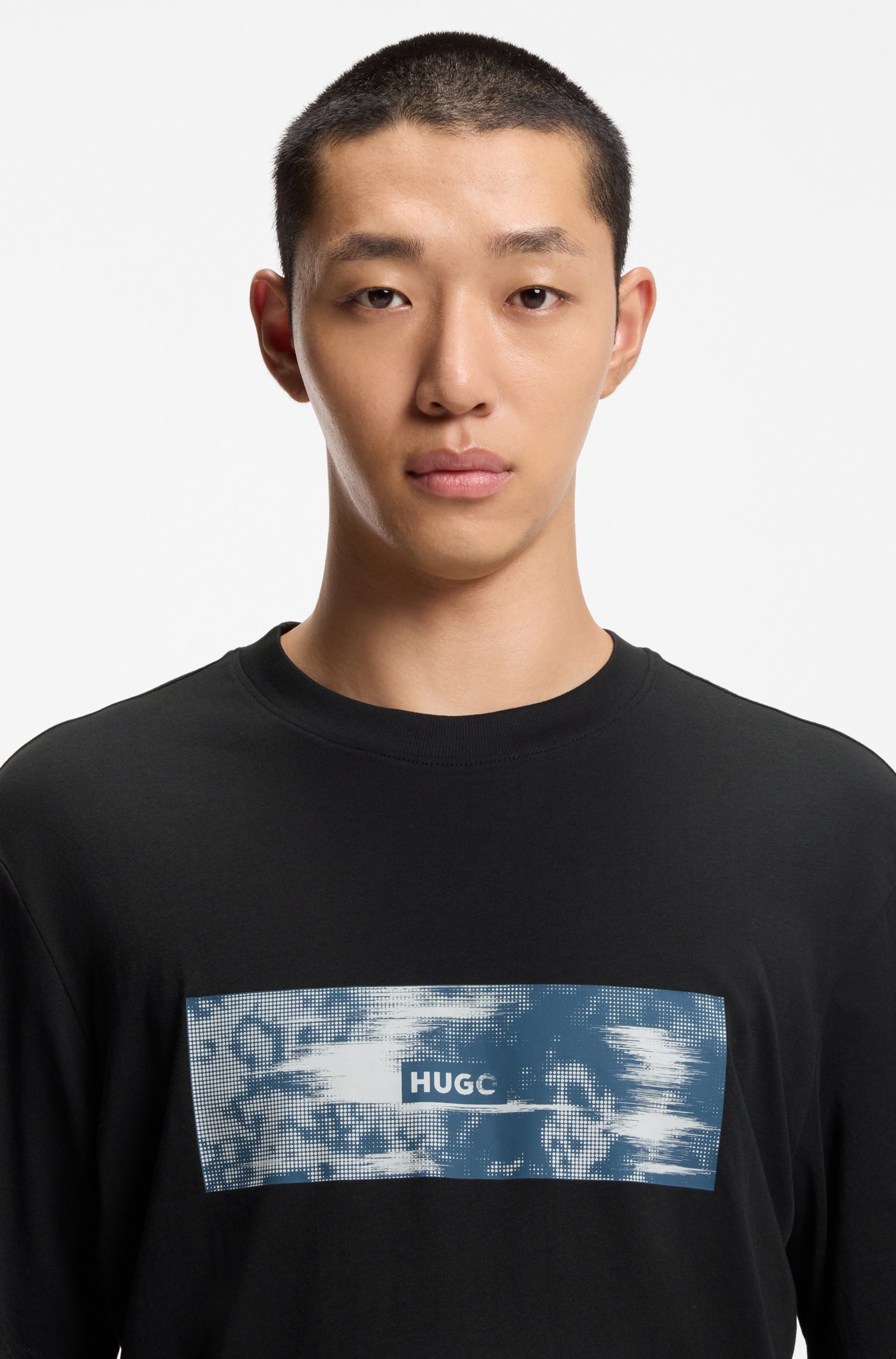 HUGO Blue T-Shirt "Napolux", Rundhalsausschnitt, regular fit, Logodruck günstig online kaufen