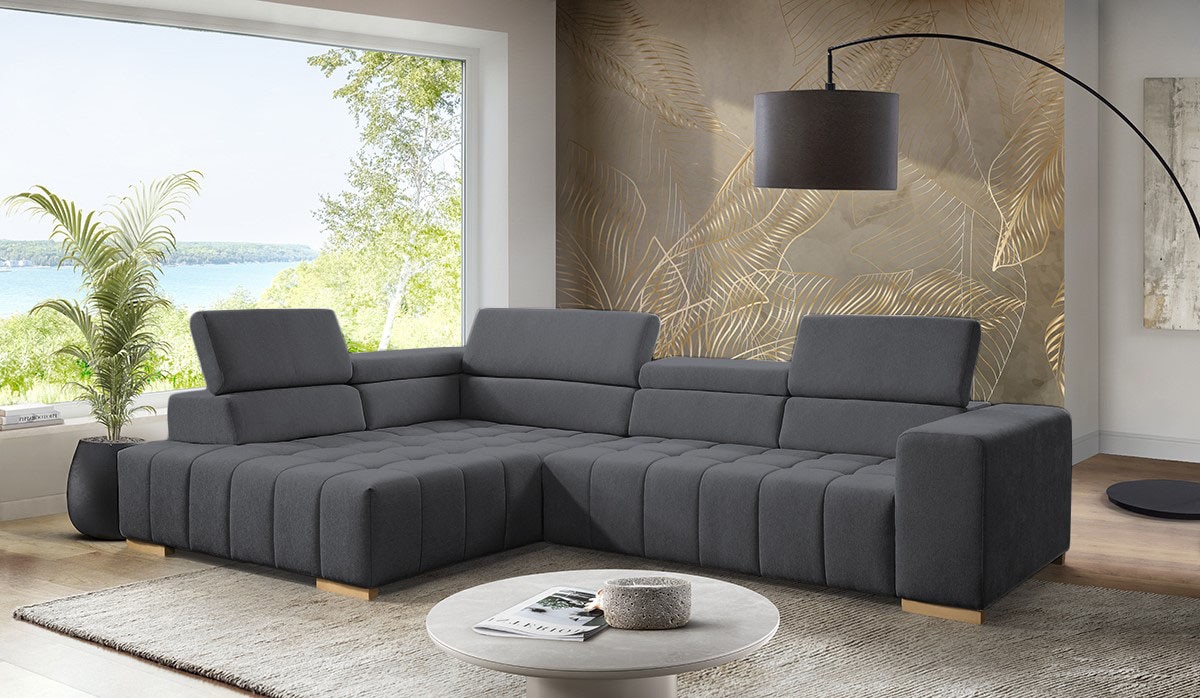 exxpo - sofa fashion Ecksofa "Elianos, hoher Sitzkomfort, aufwendige Kreuzsteppung im Sitz, L-Form" Kopfteile & Sitztiefe verstellbar, ohne Bettfunktion