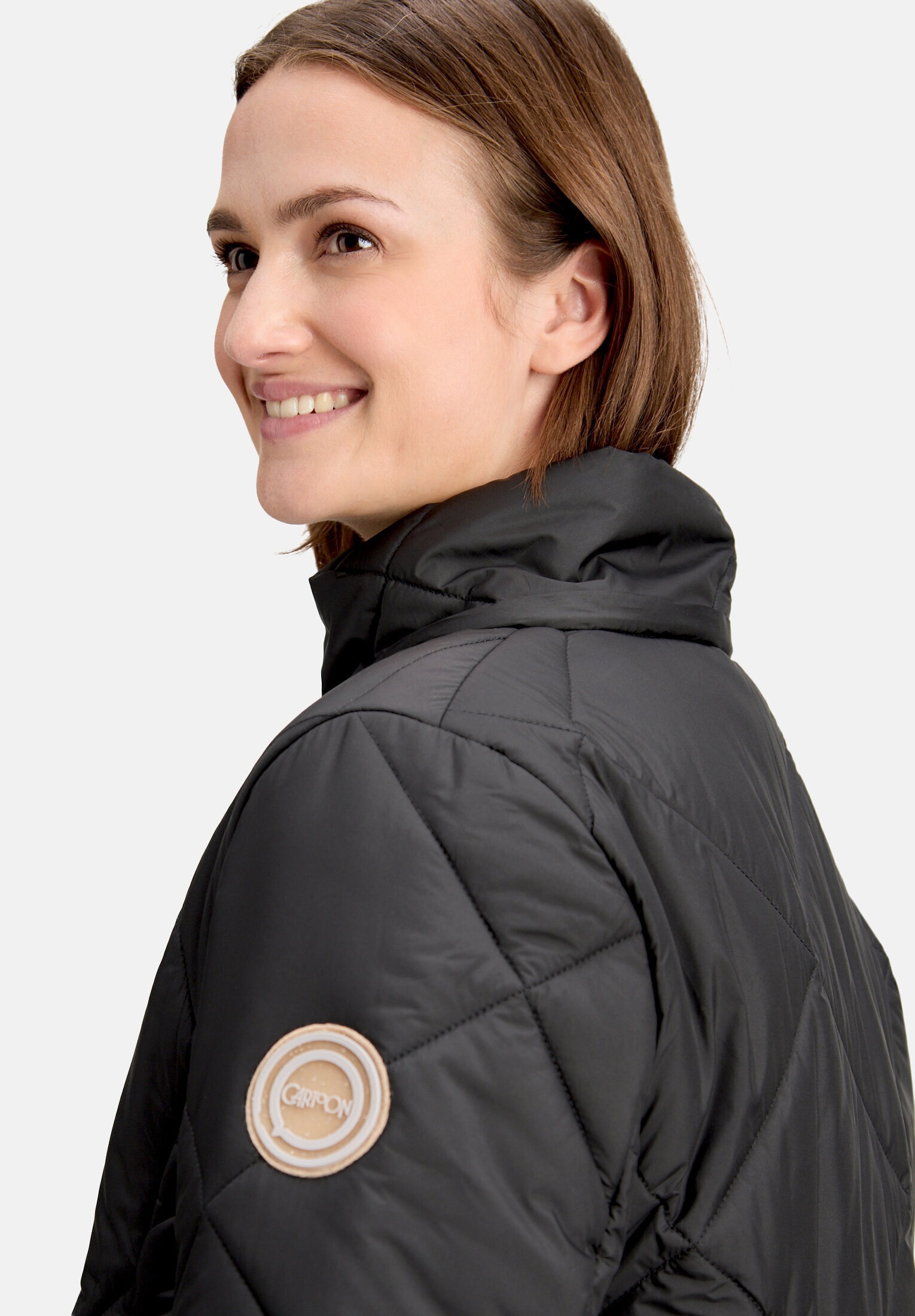 Cartoon Steppjacke »Damen mit Plüsch« mit Kapuze