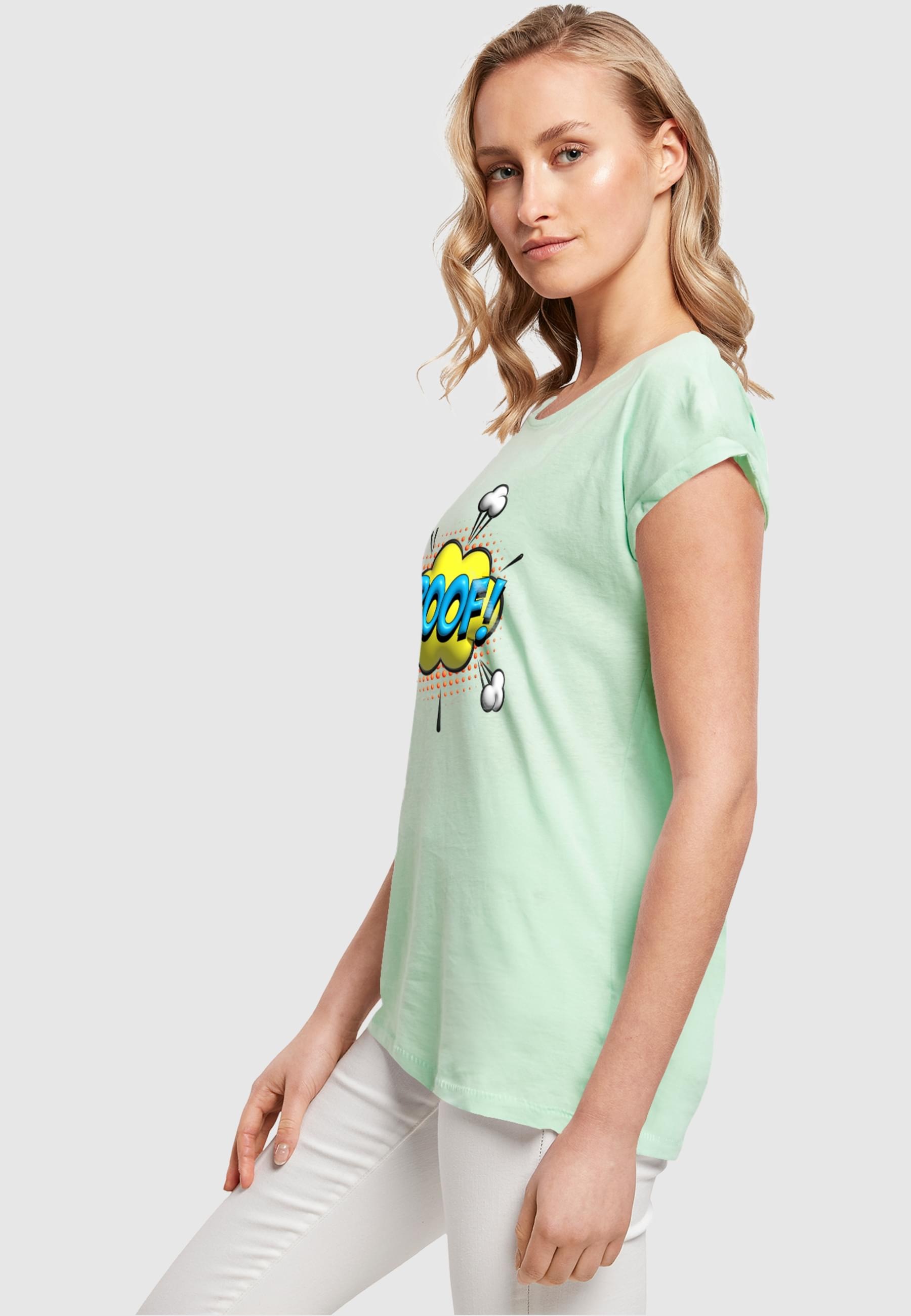 Merchcode T-Shirt »Merchcode Damen Ladies POOF Comic Extended Shoulder Tee«, (1 tlg.)