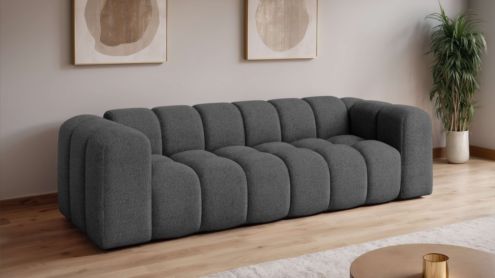 OTTO home Big-Sofa "KALLIE Design-Sofa mit Steppung, Bubble-Optik, Breite 248 cm" moderne Steppung, hoher Sitzkomfort und modernes Design