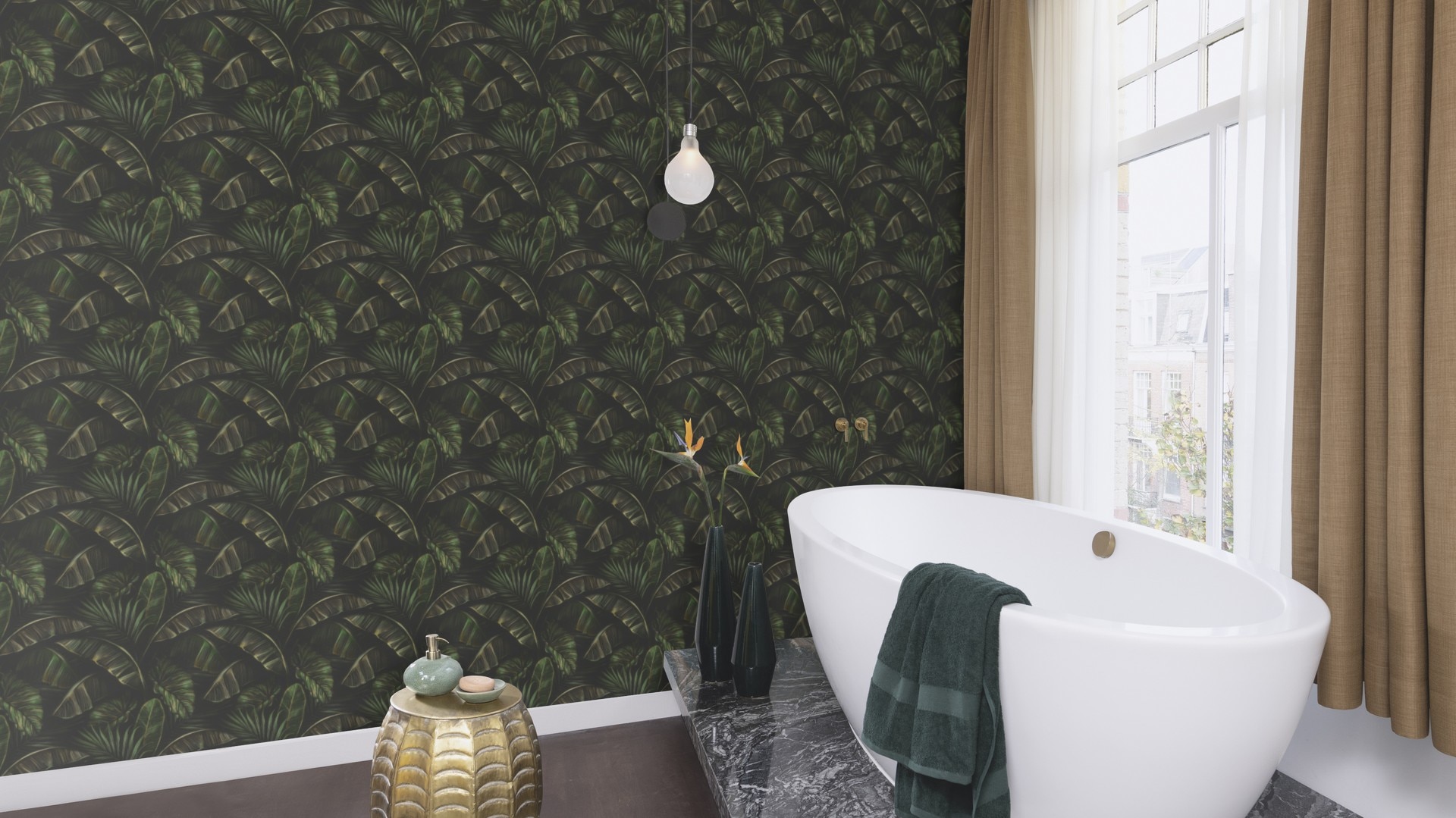 Rasch Papiertapete »mit exotischen Blättern«, botanisch, mit Palmenblättern