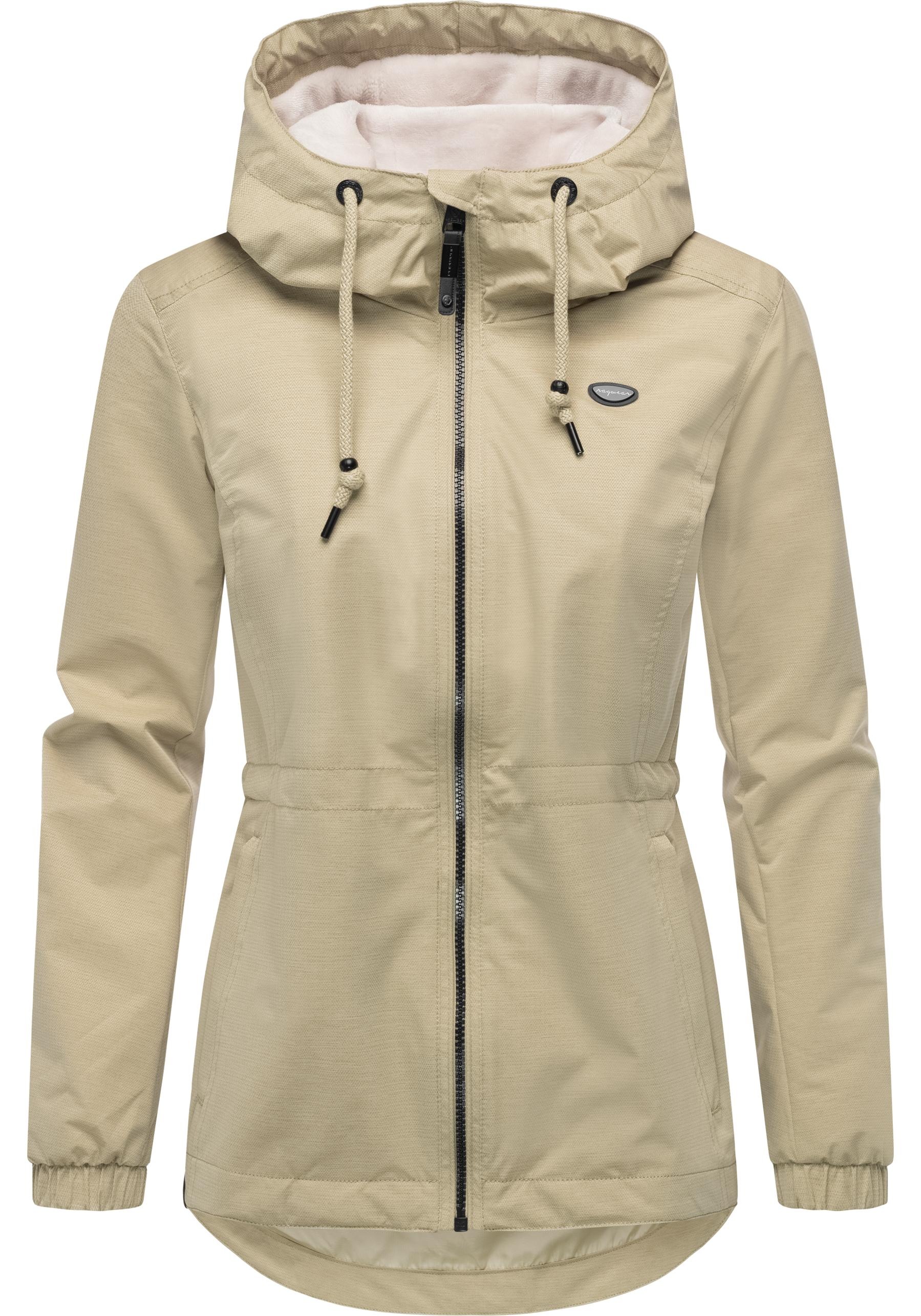 Outdoorjacke RAGWEAR "Dankka Tech", Damen, Gr. S (36), sand, Obermaterial: 100% Polyester; Innenfutter: 100% Polyester, figurumspielend hüftbedeckend, Ärmel ohne Ärmelschlitz elastischer Bund mit innenliegendem Gummizug, Jacken Outdoorjacke, Stylische Dam