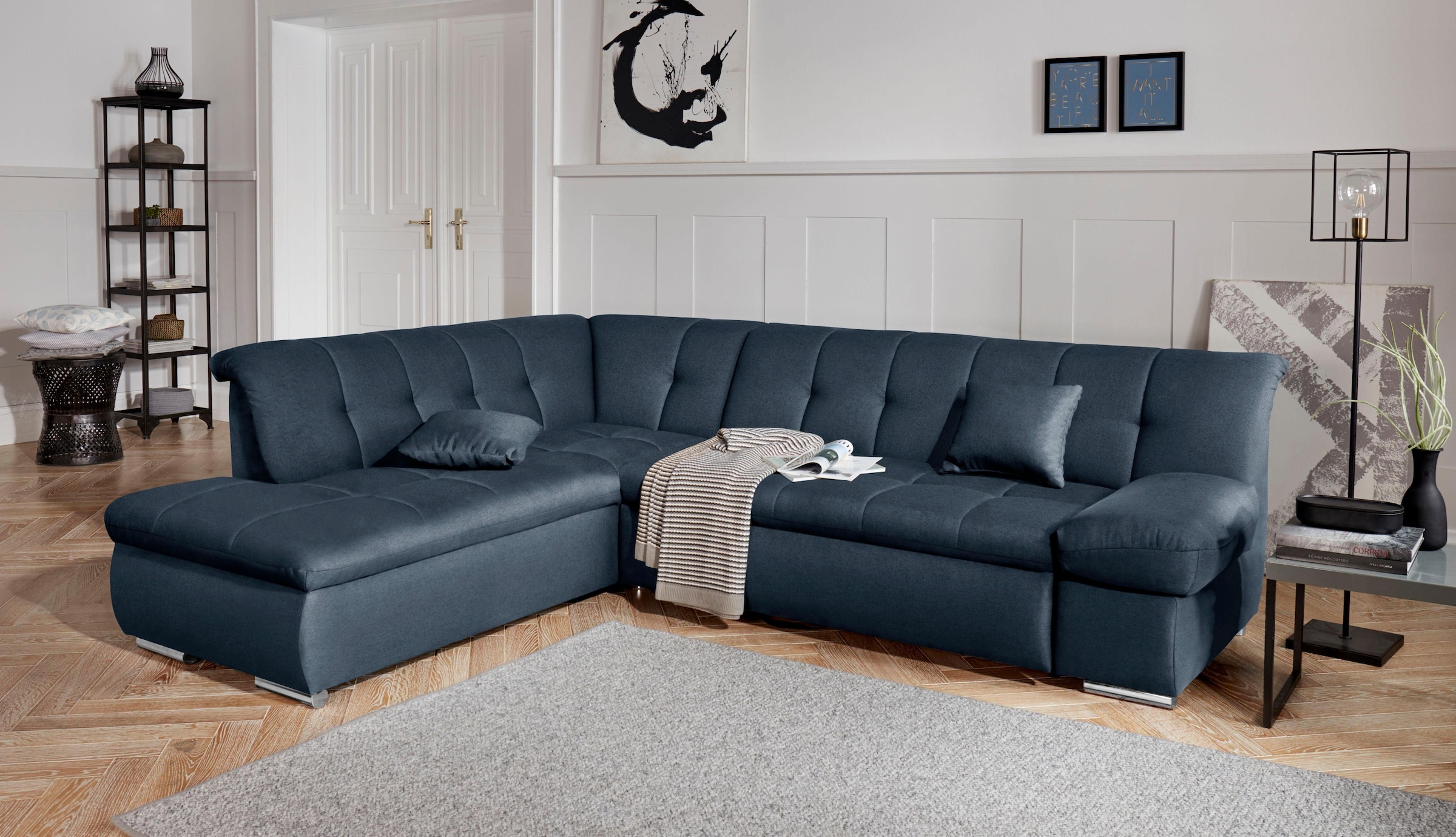 DOMO collection Ecksofa "Mona L-Form", wahlweise mit Bett- und Armlehnfunkt günstig online kaufen