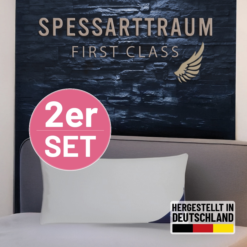 Daunenkissen SPESSARTTRAUM, B:40cm L:60cm, weiß, Bezug: 100% Baumwolle. Füllung: 60% Daunen, 40% Federn, Kopfkissen, "FIRST CLASS", hergestellt in