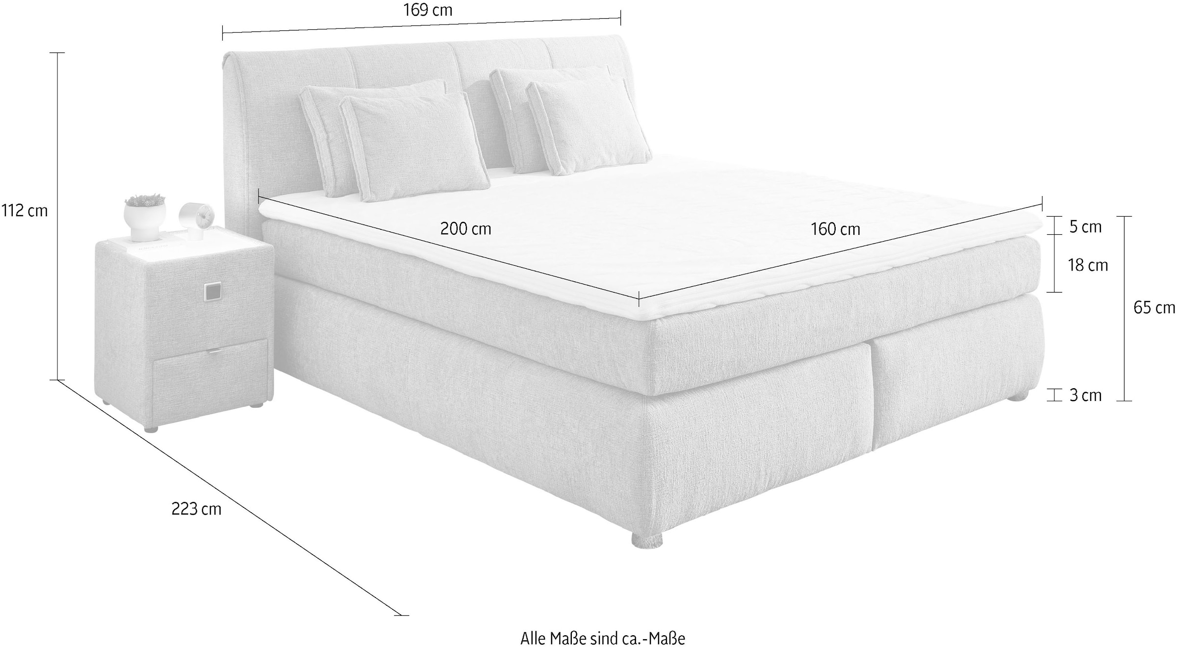 Jockenhöfer Gruppe »"Carla", OTTOs Choice! Topseller, wahlweise mit oder ohne Bettkasten« inkl. 4 Kissen, erhältlich in den Breiten 160 & 180cm