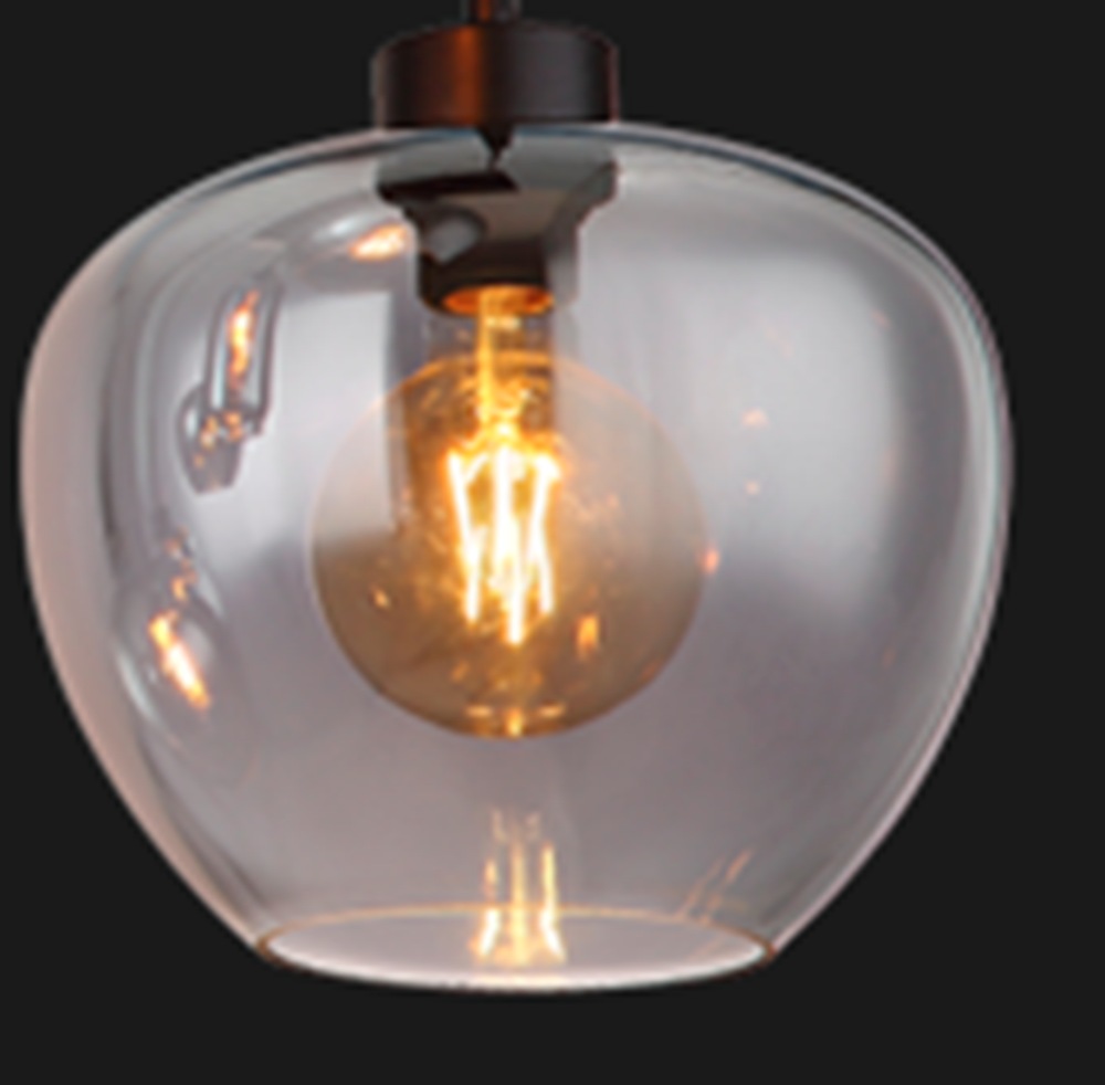 GLOBO LIGHTING Hängeleuchte »MATT« E27 1 Stk. Hängeleuchte Schwarz, Rauchglas, 4 Glasformen, höhenkürzbar, E27