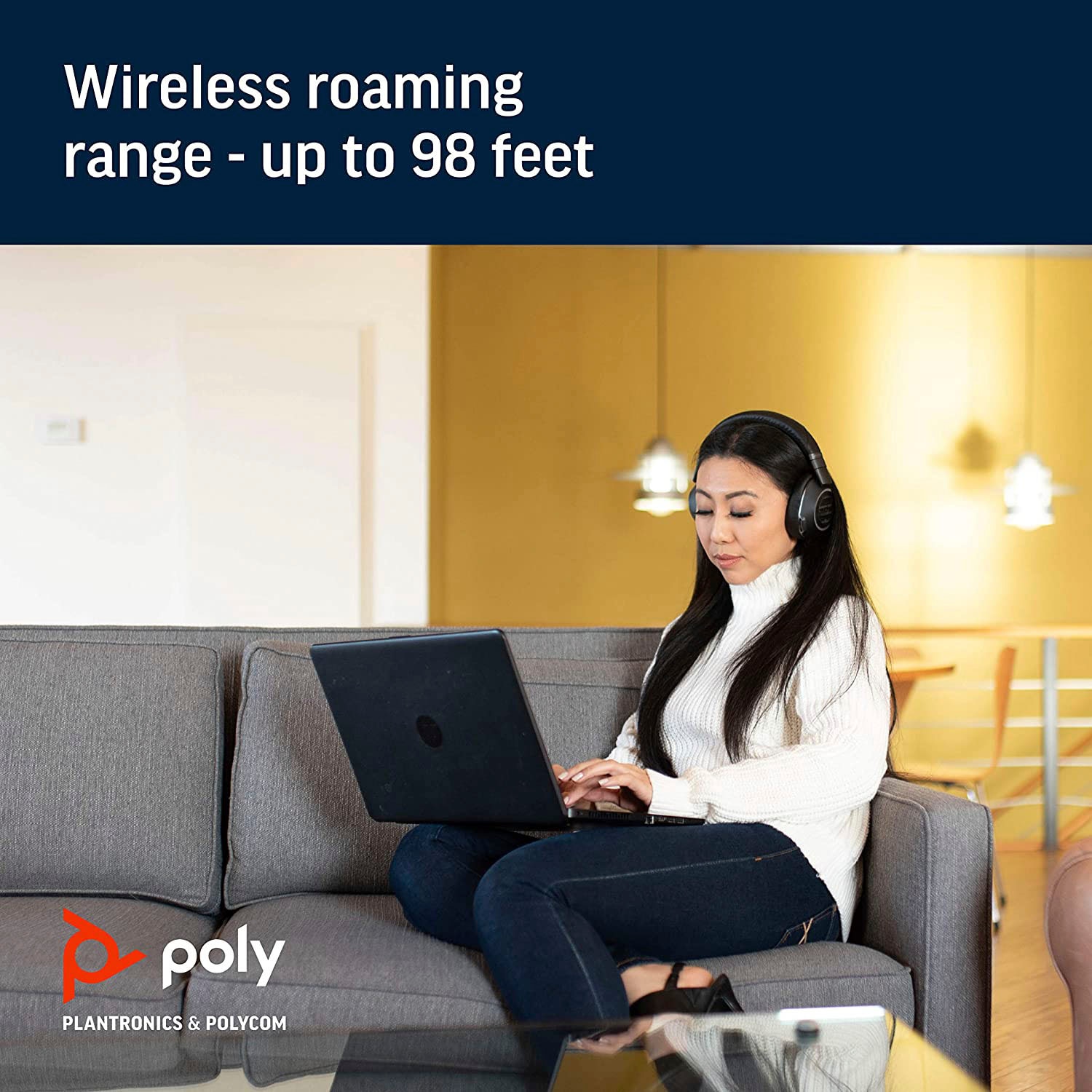 Poly Wireless-Headset »Voyager 8200 UC«, A2DP Bluetooth (Advanced Audio Distribution Profile)-AVRCP Bluetooth (Audio Video Remote Control Profile)-HFP-HSP, integrierte Steuerung für Anrufe und Musik-Noise-Cancelling