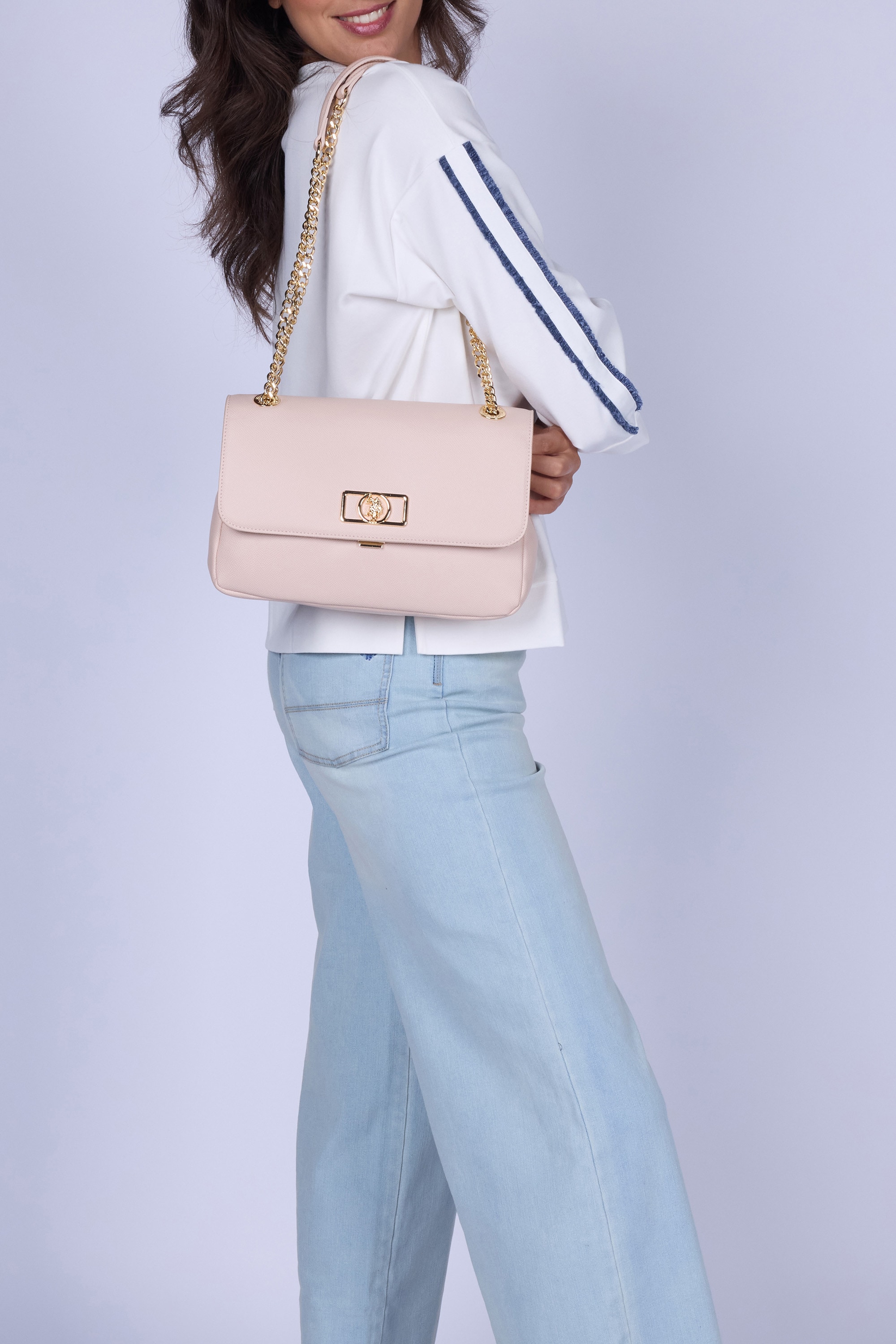 U.S. Polo Assn. Schultertasche »JONES CHIC LARGE FLAP CROSSBODY BAG . Damen« Schultertasche Damen, Abendtasche, Fashion, Lifestyle, Sale