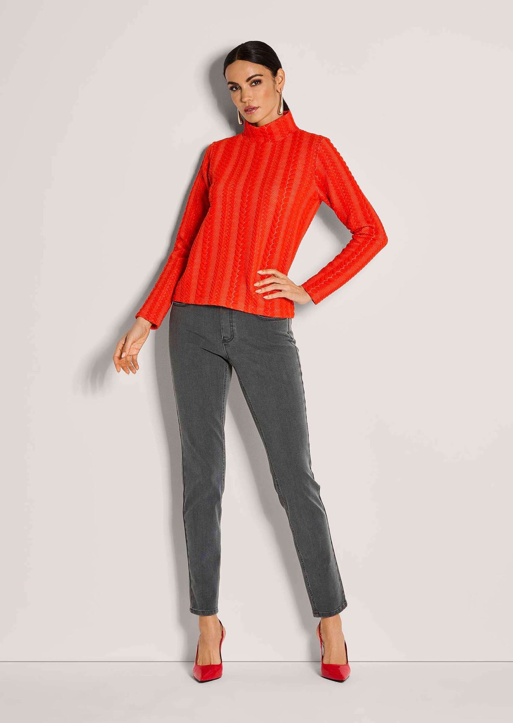 MADELEINE Langarmshirt »Sweatshirt Sweatshirt mit Zopfstruktur«