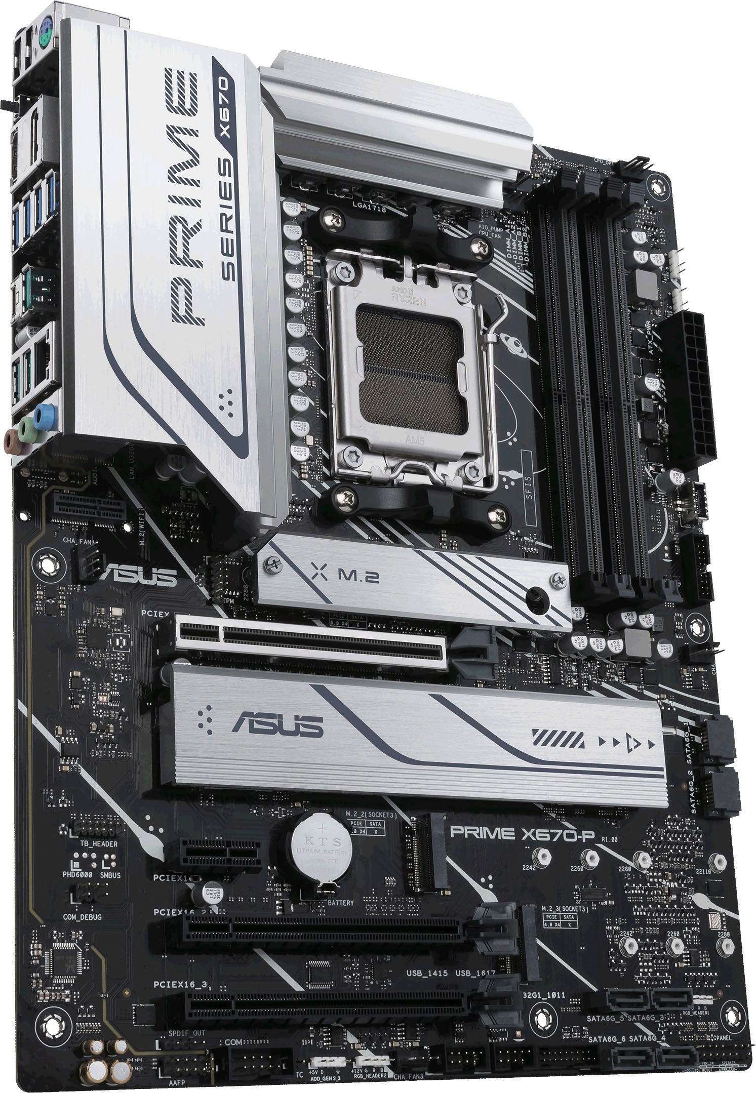 Asus Mainboard »PRIME X670-P«, ATX, PCIe 5.0, 3x M.2, DDR5-Speicher, USB 3.2 Gen 2x2 Typ-C