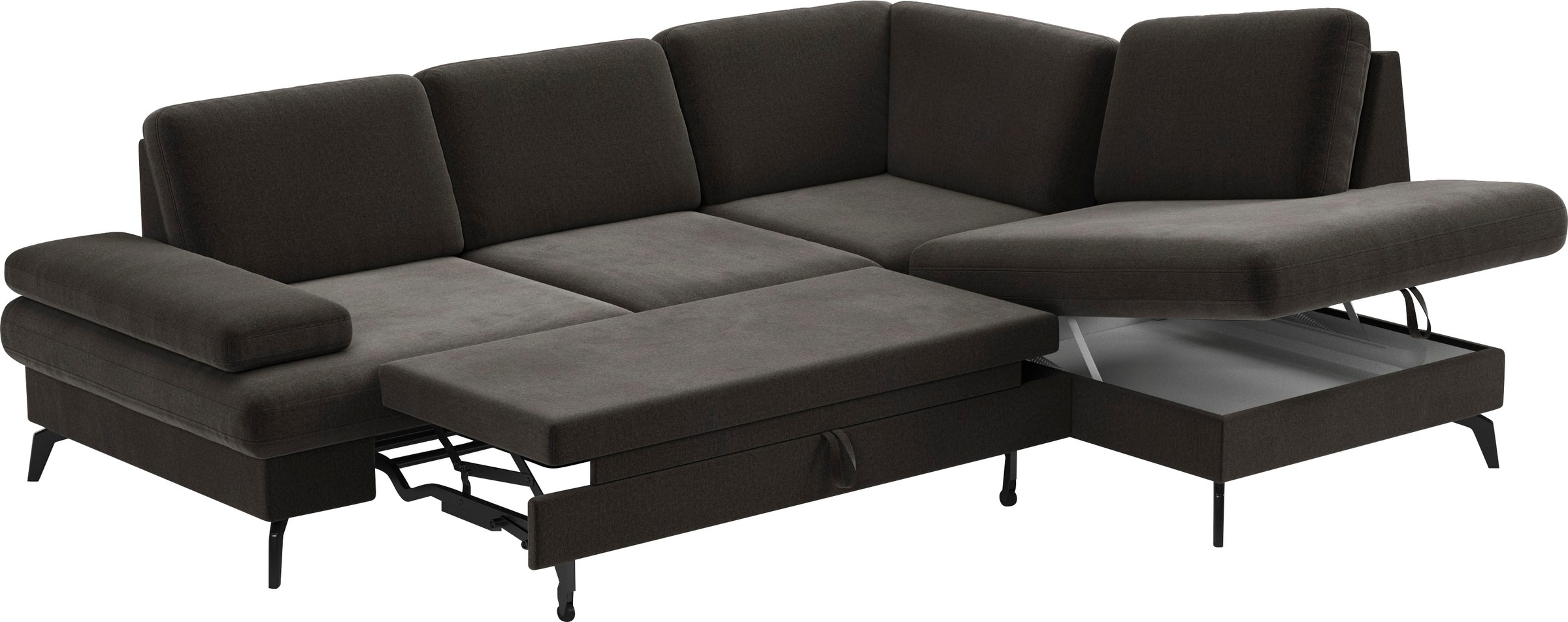 sit&more Ecksofa »Morris L-Form, inkl. Sitztiefenverstellung«, wahlweise mit Armteilverstellung, Bettfunktion & Bettkasten