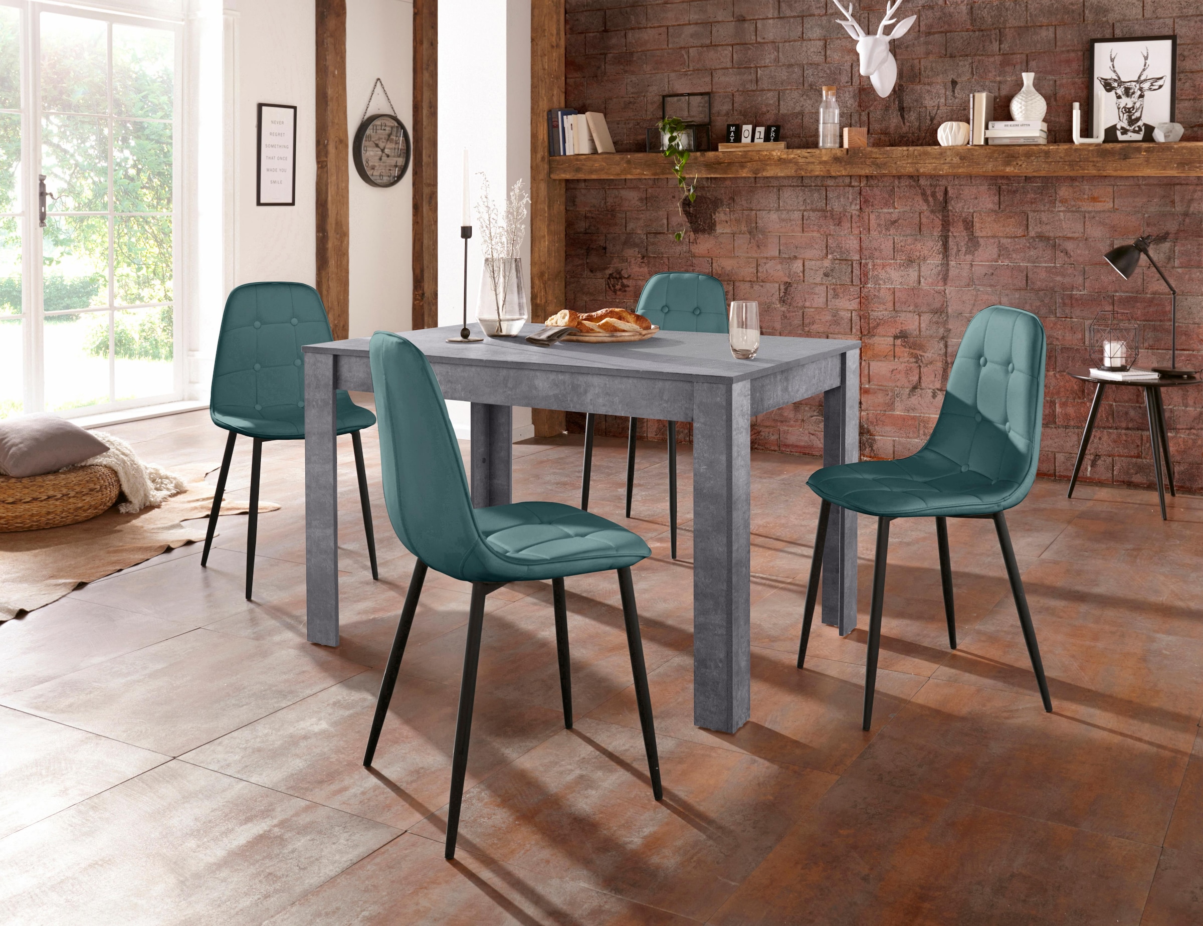 INOSIGN Essgruppe Set, 5 Stk. tlg. mit Esstisch 120 cm breit günstig online kaufen
