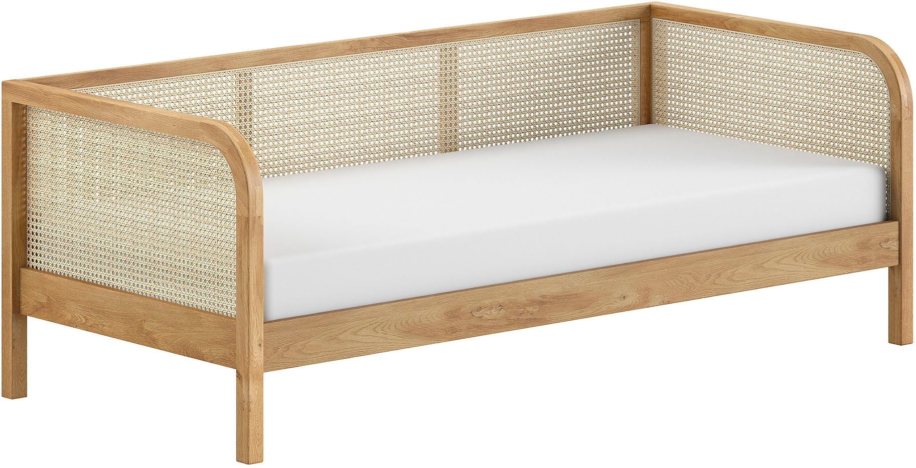 Home affaire Einzelbett "Olive, mit Eiche massiven Bettpfosten, Bettseiten günstig online kaufen