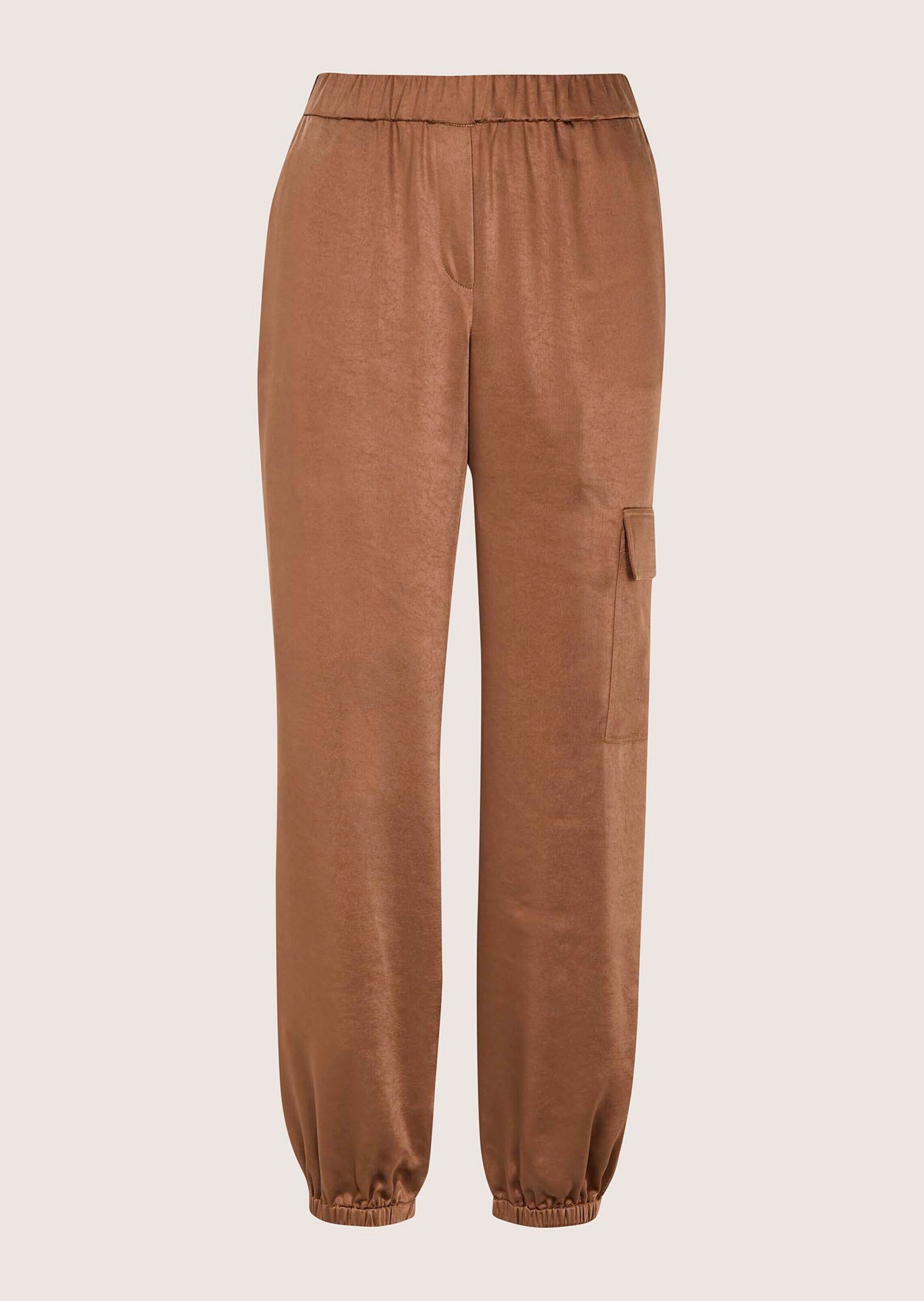 MADELEINE Stoffhose "Satinhose Stoffhose mit Schlupfbund" Elastische Beinabschlüsse