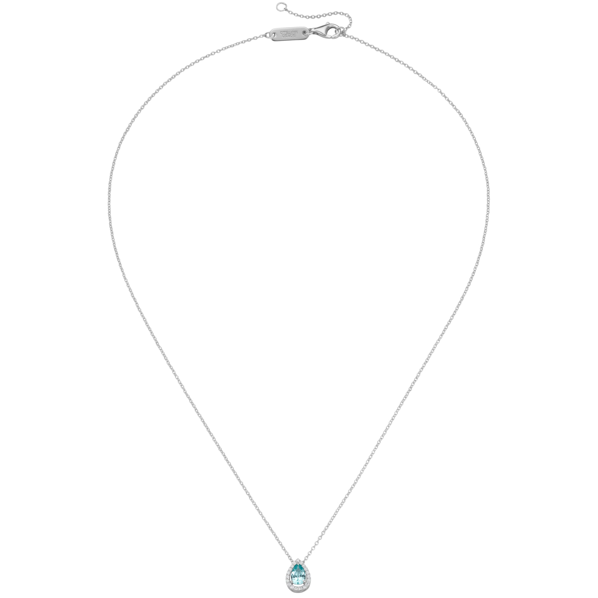 GIORGIO MARTELLO MILANO Kette mit Anhänger »synth. Saphir, Zirkonia weiß, Silber 925«