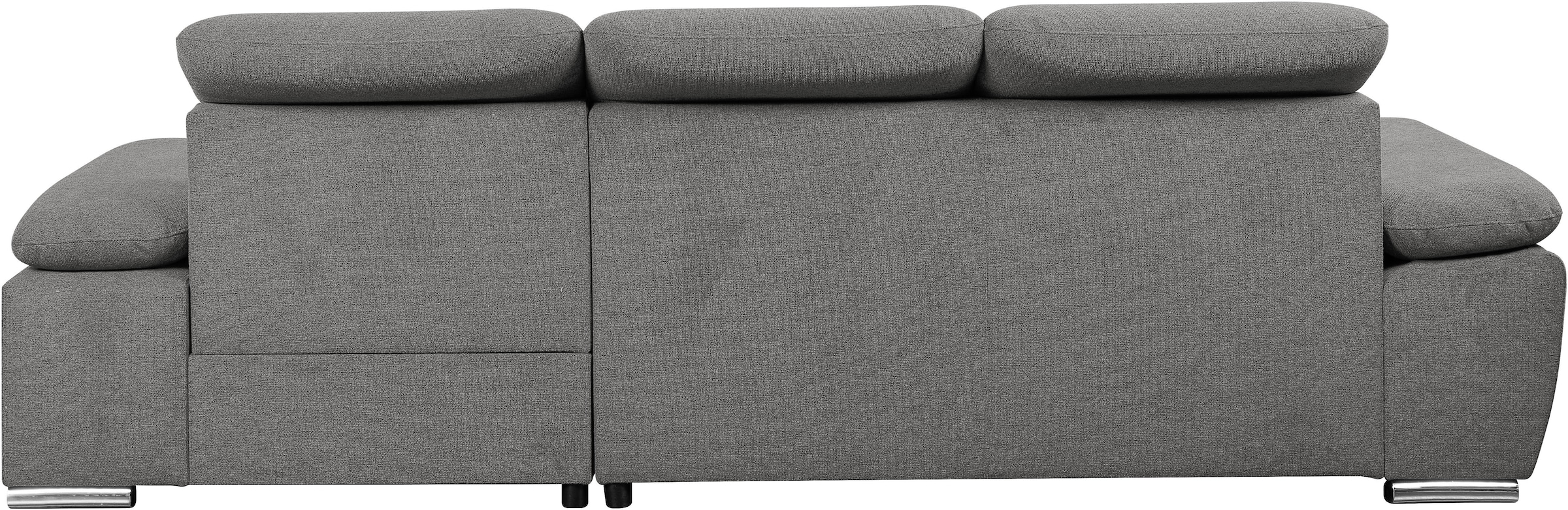 WERK2 Ecksofa »Palma mit Bett & Bettkasten, Kopfteilverstellung, bequem, zeitlos« Strukturstoff, L-Form, XXL, Schlaffunktion, Bettkasten
