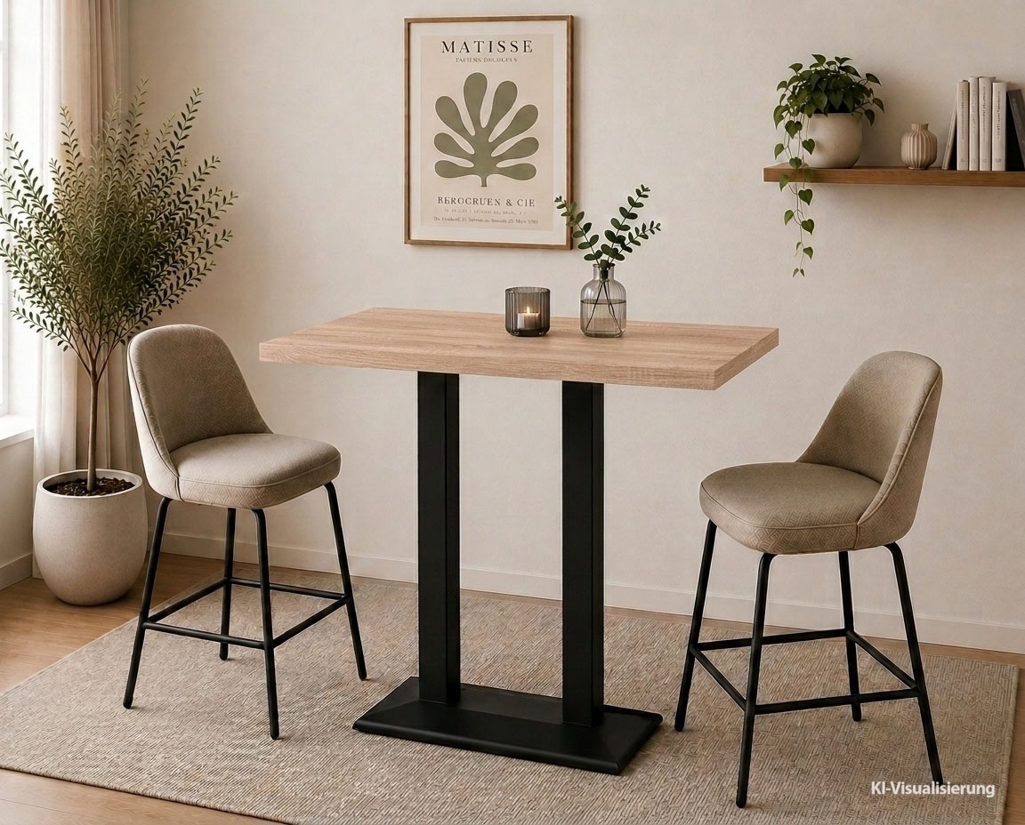 Mäusbacher Bistrotisch "Big Bistro Metall" Doppelsäulengestell, eckige Platte BHT 120x105x70 cm
