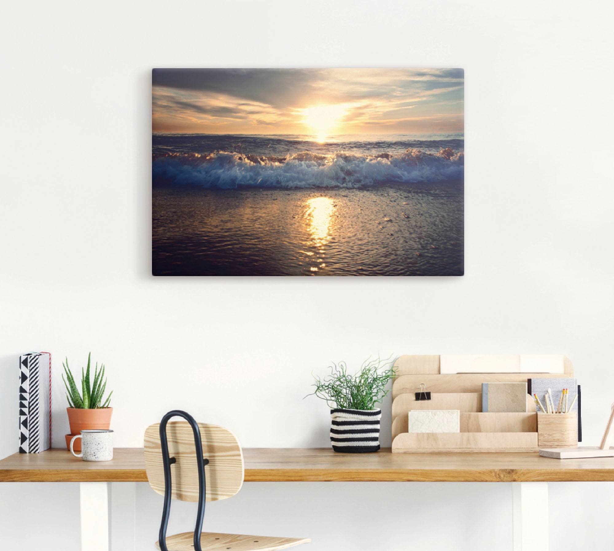Artland Leinwandbild "Sonnenuntergang am Meer" Gewässer 1 Stk. tlg. auf Hol günstig online kaufen