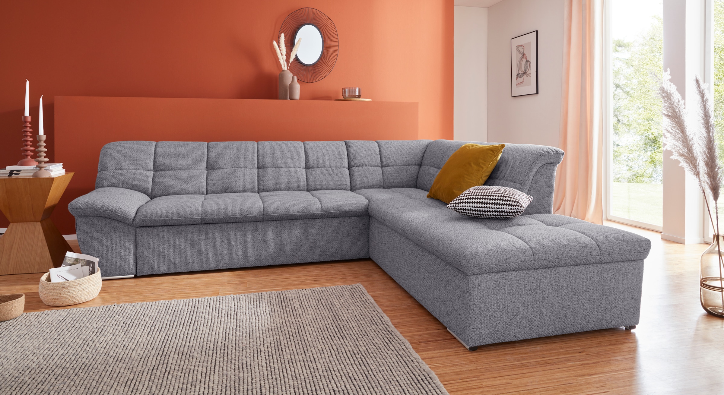 DOMO collection Ecksofa "Lagoa L-Form", wahlweise mit Bettfunktion, frei im günstig online kaufen
