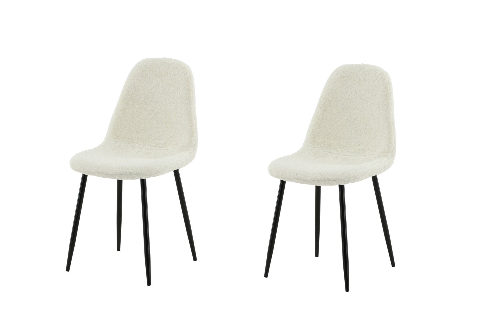 Venture Home Esszimmerstuhl "Polar Fluff, 2er-Set Esszimmerstühle in Weiß-Teddy, 150 kg belastbar" () 2 Stk.Polsterstuhl, Plüsch-Bezug, Metallbeine, weich, kuschelig