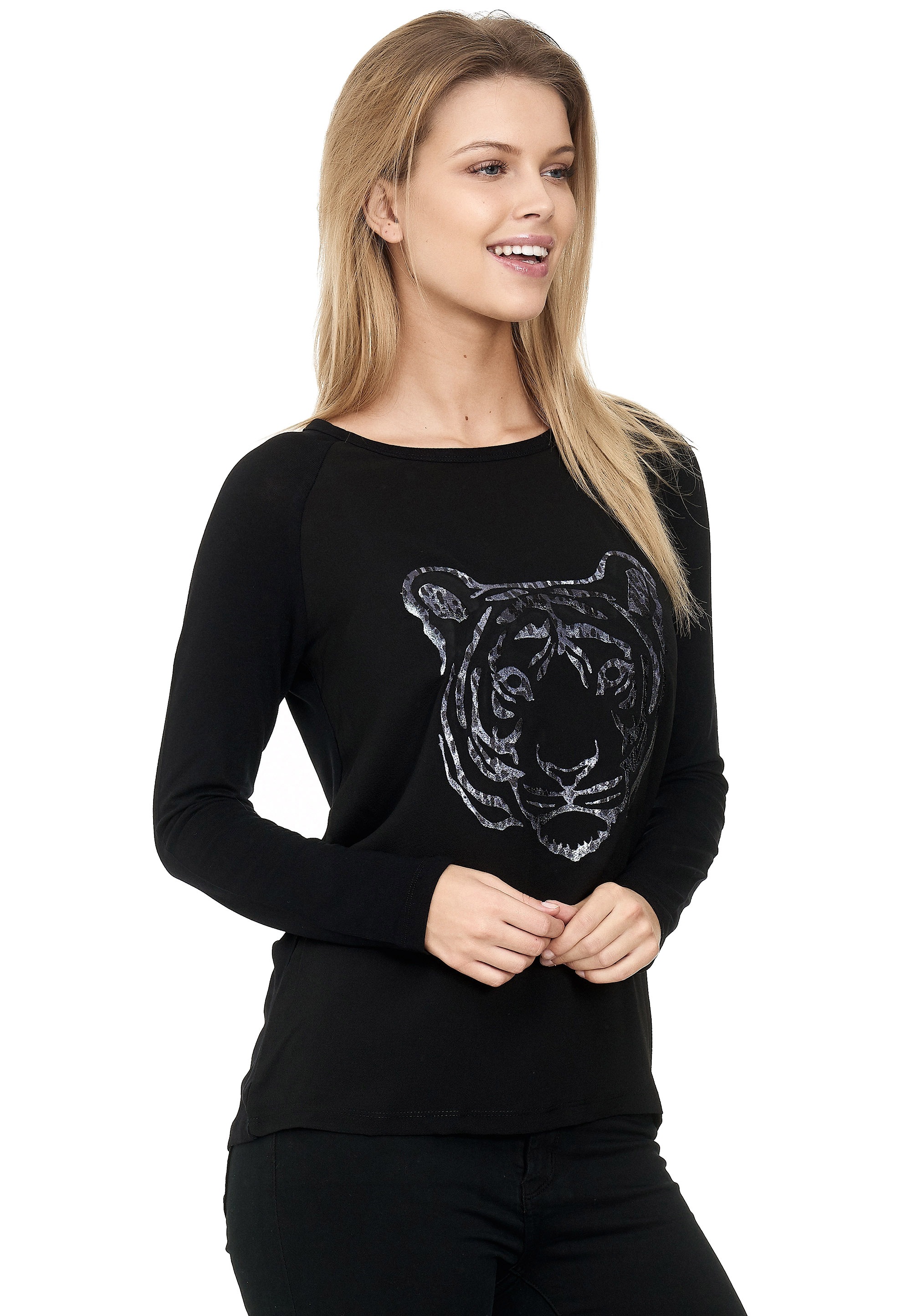 Decay Langarmshirt »Longsleeve«, mit Leoparden - Aufdruck und Leo Flecken