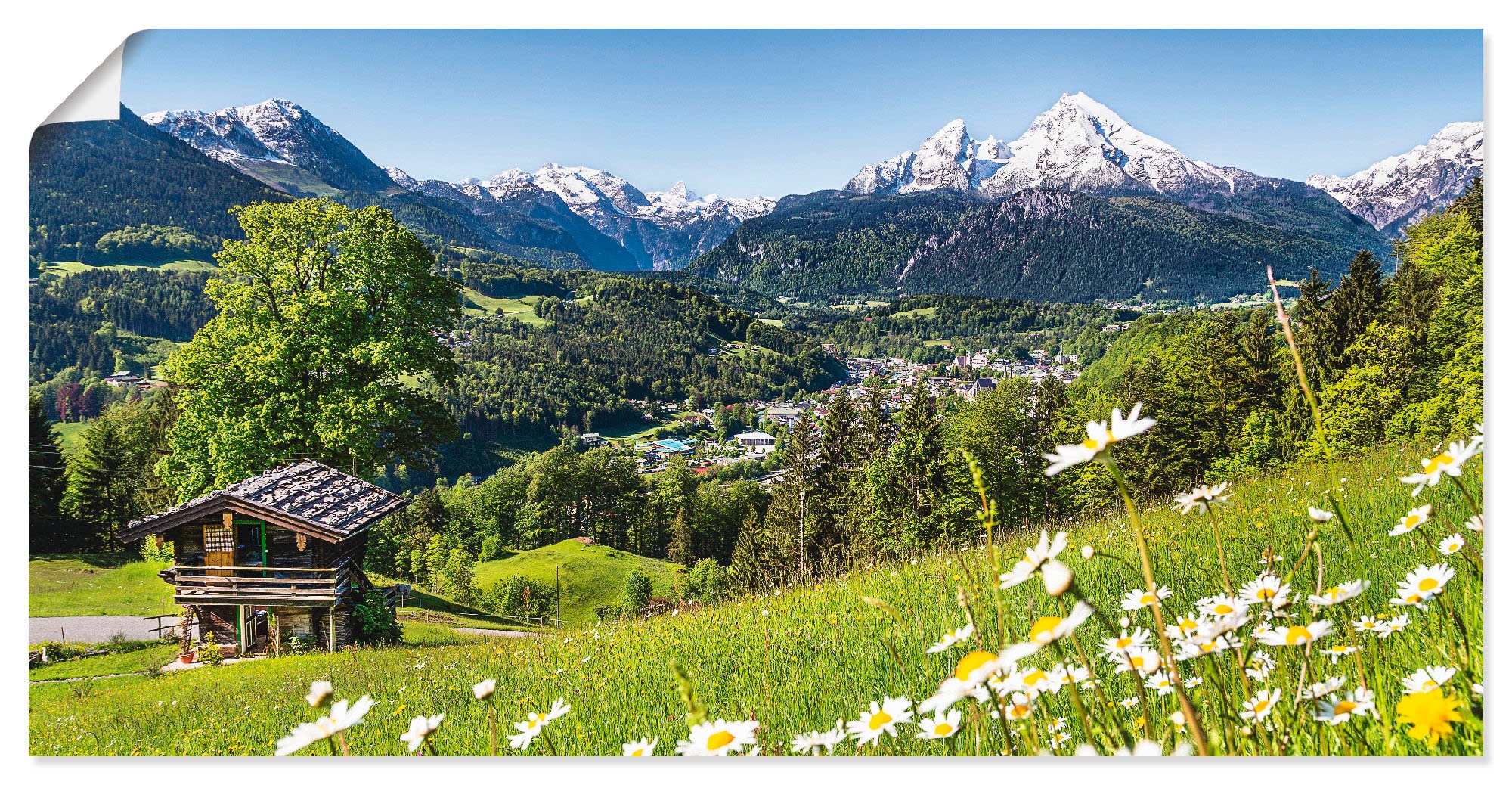 Artland Wandbild "Landschaft in den Bayerischen Alpen", Berge, (1 St.), als Alubild, Outdoorbild, Leinwandbild, Poster, 