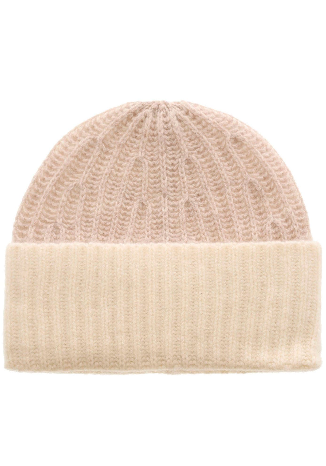 Zwillingsherz Strickmütze, mit modischem Umschlagdesign günstig online kaufen