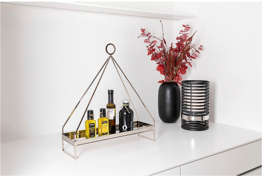 Dekoschale FINK, silber, Edelstahl, Dekoschalen, "ELAIA, Deko-Tablett"