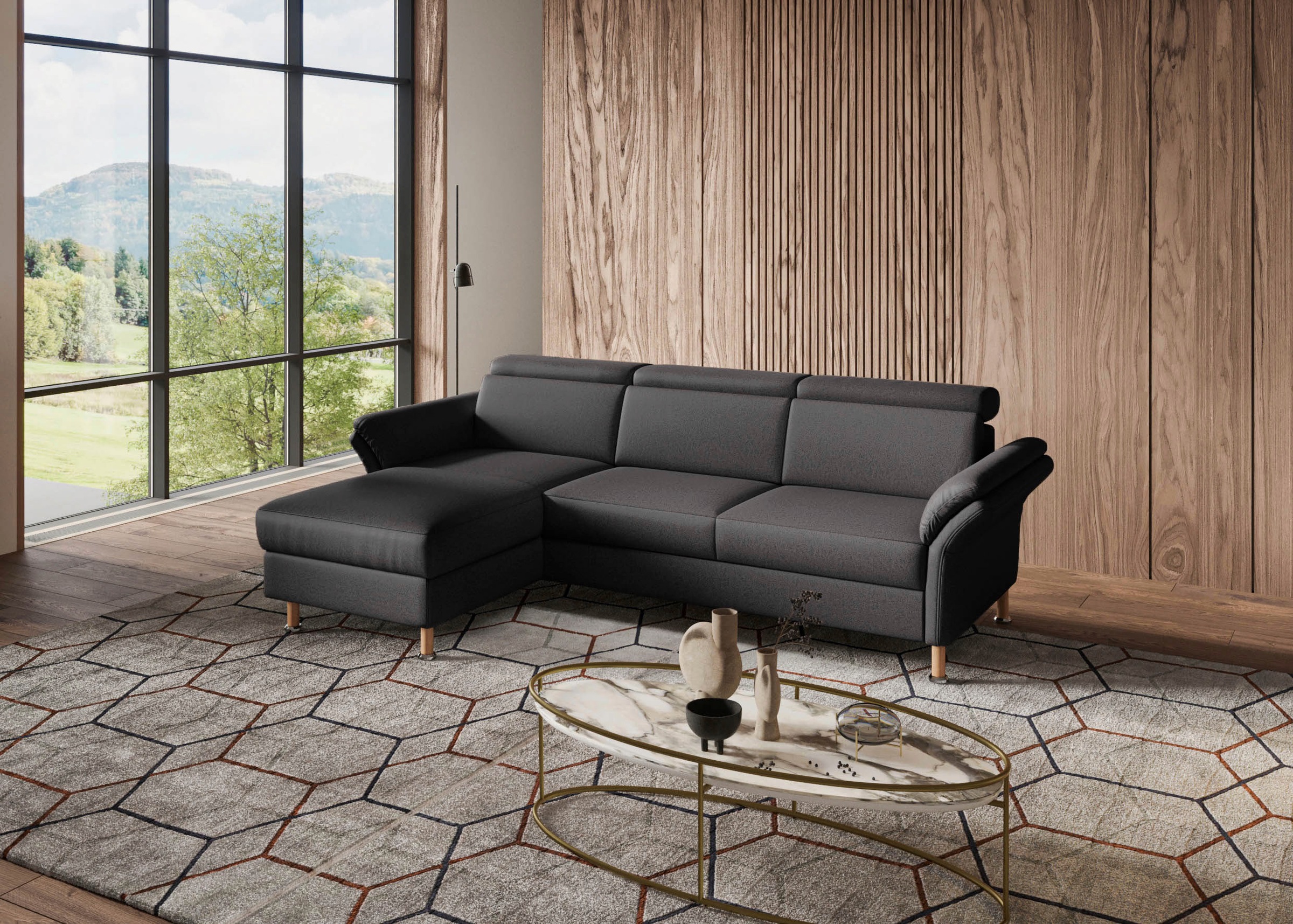 Home affaire Ecksofa »Calypso L-Form«, mit motorischen Funktionen im Sofa und Recamiere
